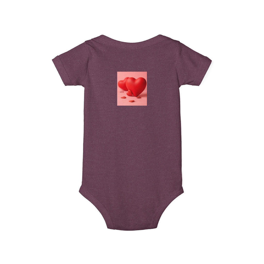 Red Heart Illustration Infant Bodysuit | Cute Valentine Baby Onesie