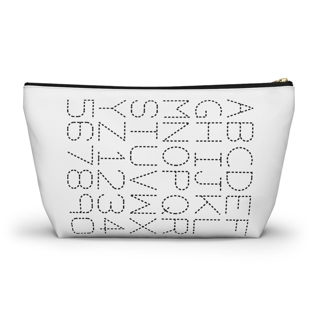 Dotted Alphabet & Numbers Accessory Pouch | T-Bottom Zip Bag