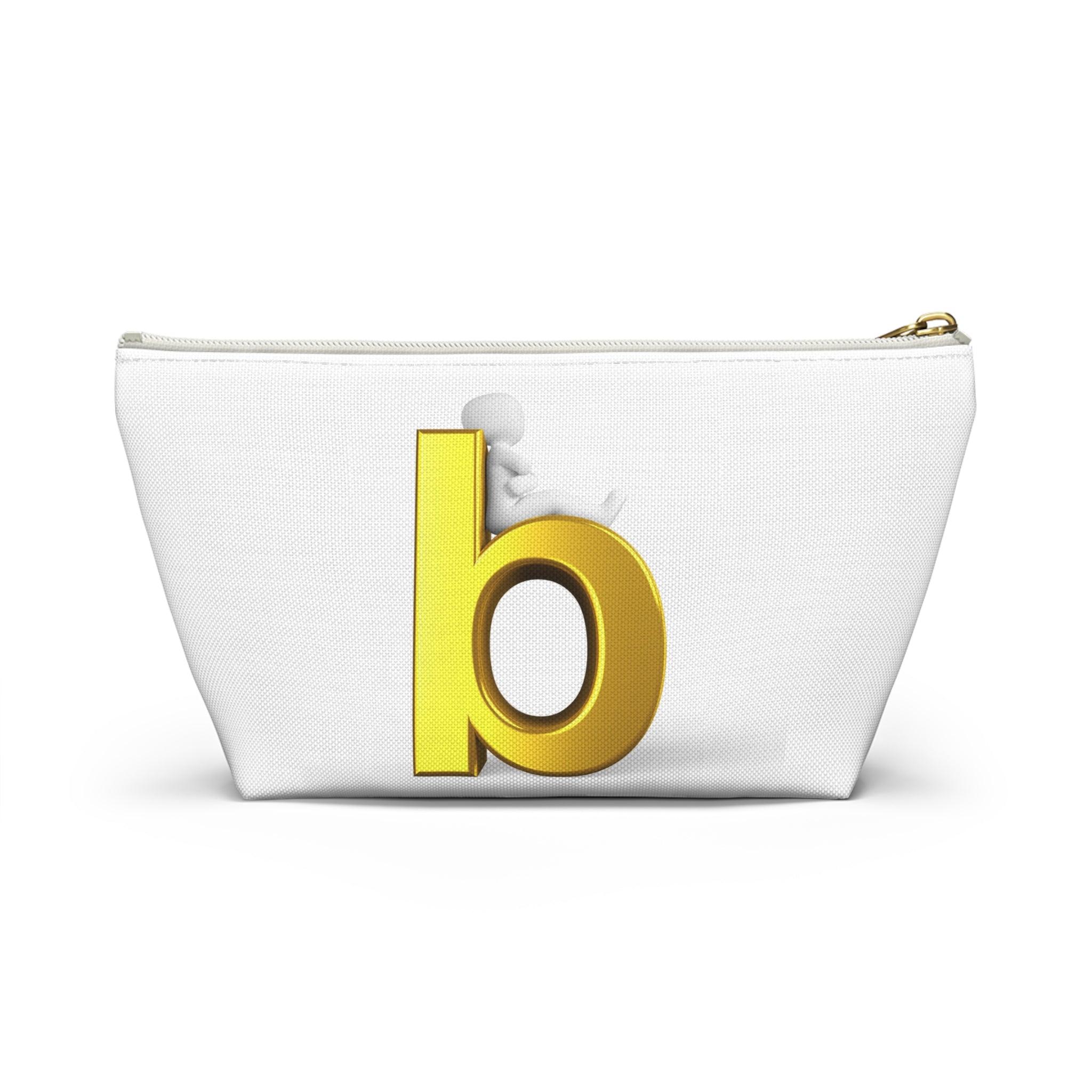 Gold Letter B Monogram Accessory Pouch | Initial Cosmetic Bag