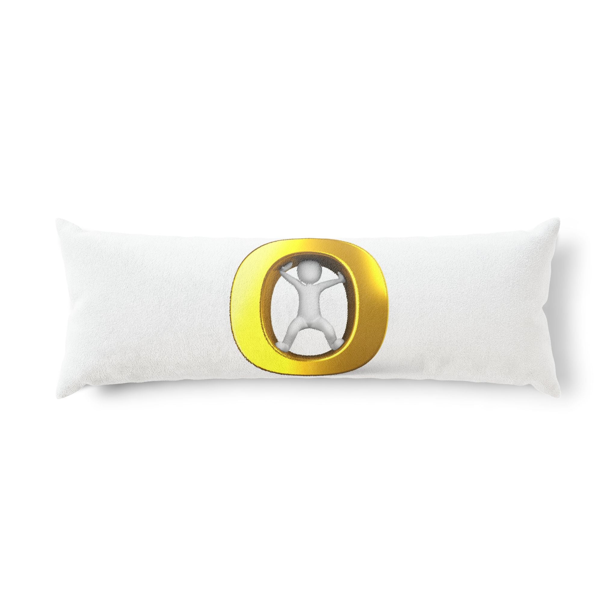 Gold O Letter Monogram Body Pillow | Initial O Decorative Pillow