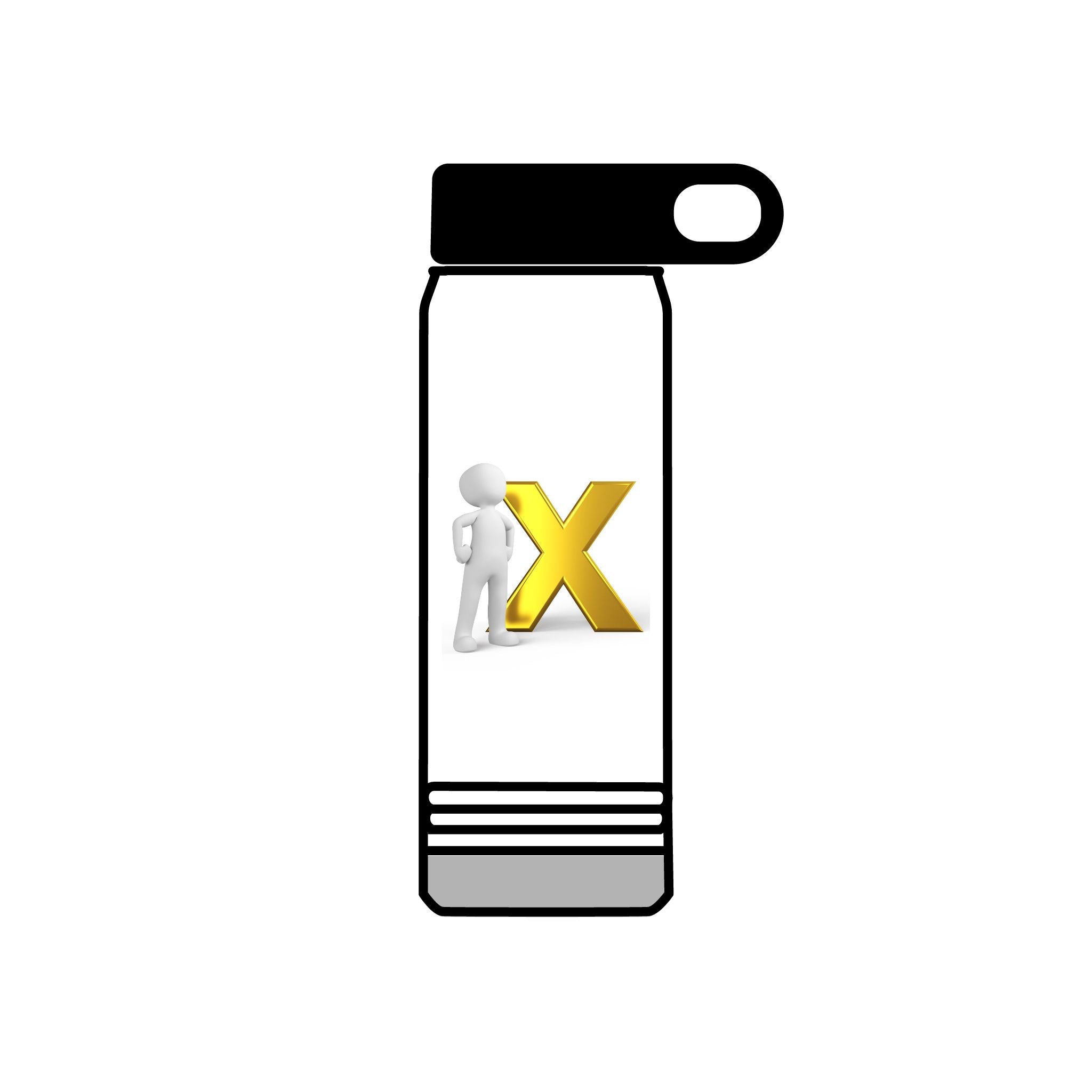 3D Figure with Gold X Water Bottle | 20oz Stainless Tumbler
