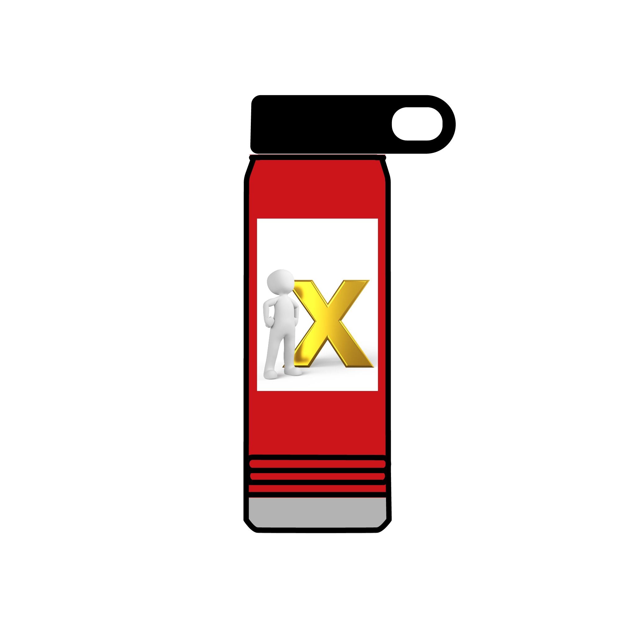 3D Figure with Gold X Water Bottle | 20oz Stainless Tumbler