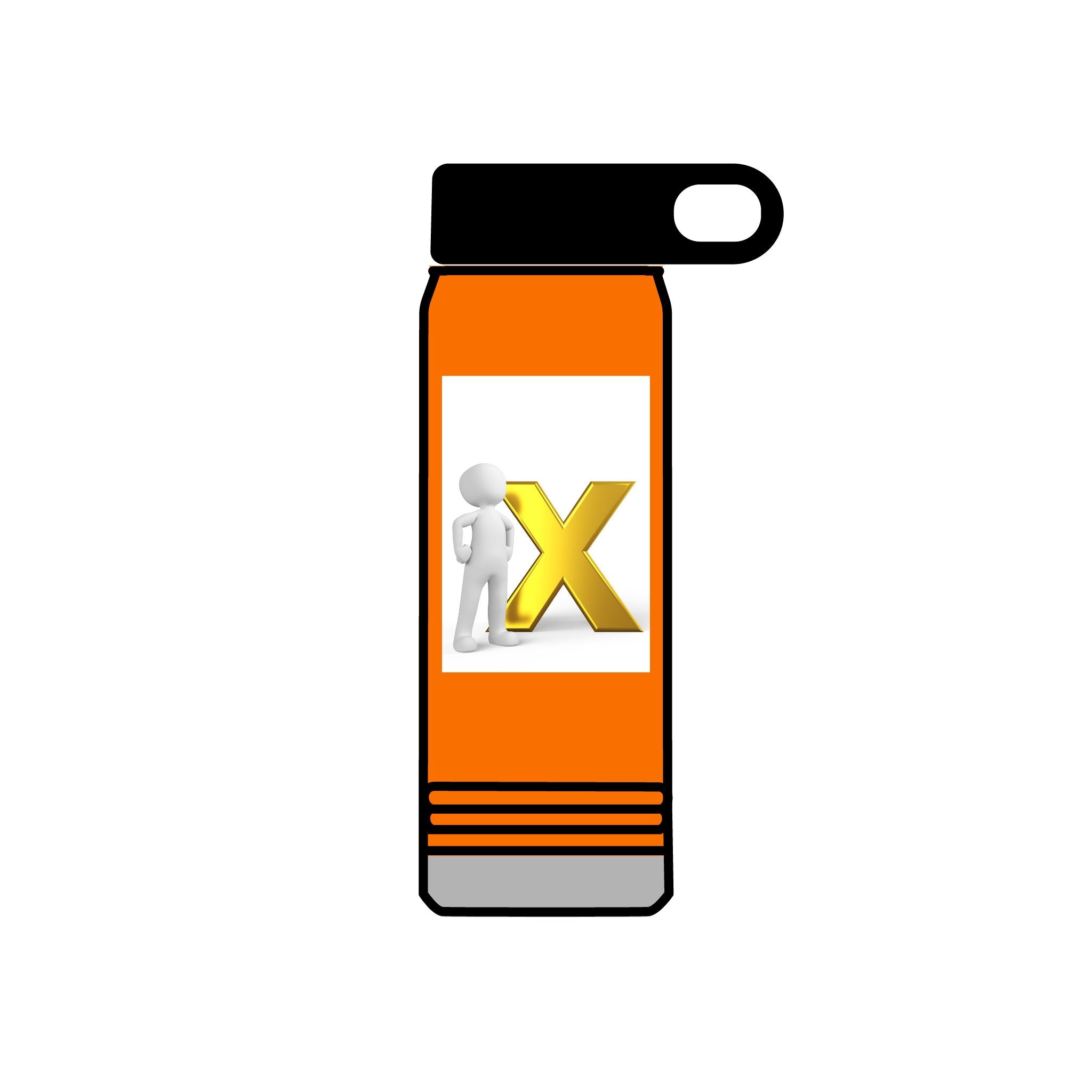 3D Figure with Gold X Water Bottle | 20oz Stainless Tumbler