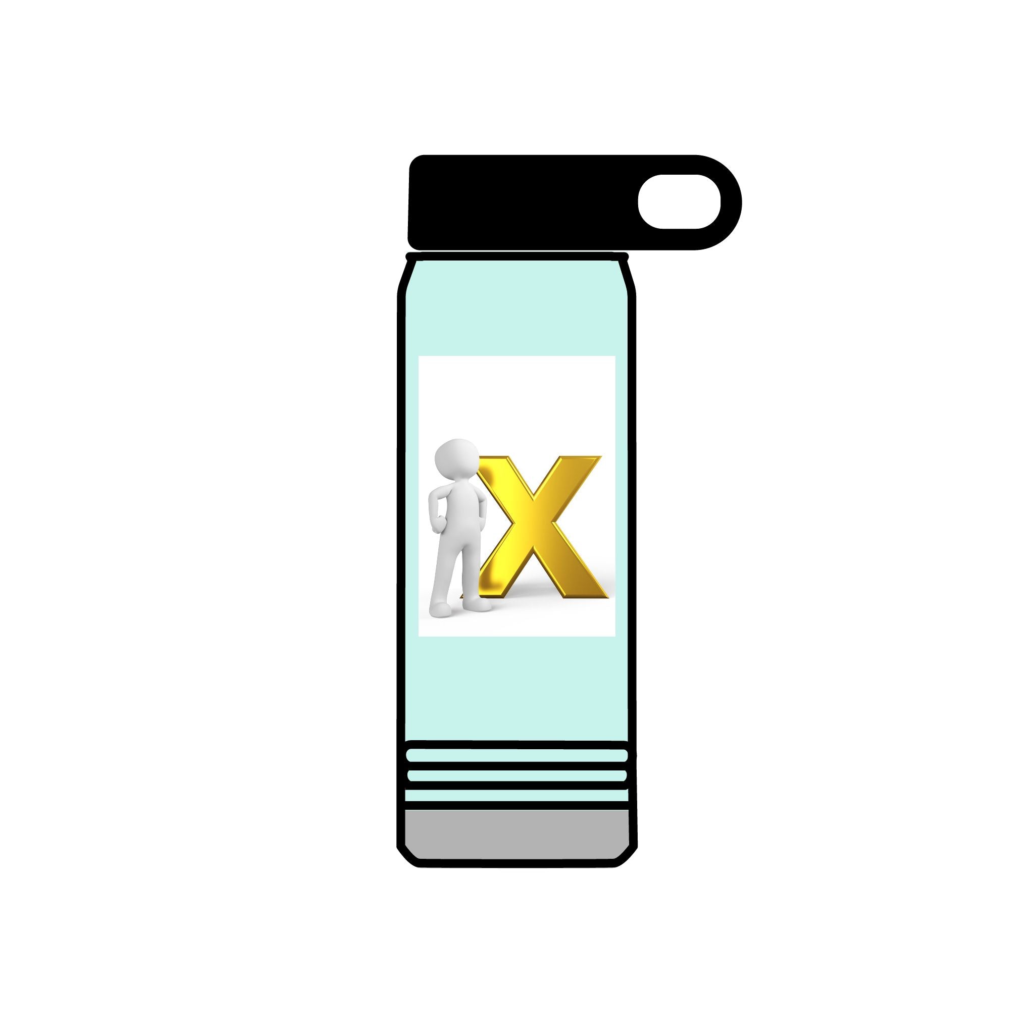 3D Figure with Gold X Water Bottle | 20oz Stainless Tumbler