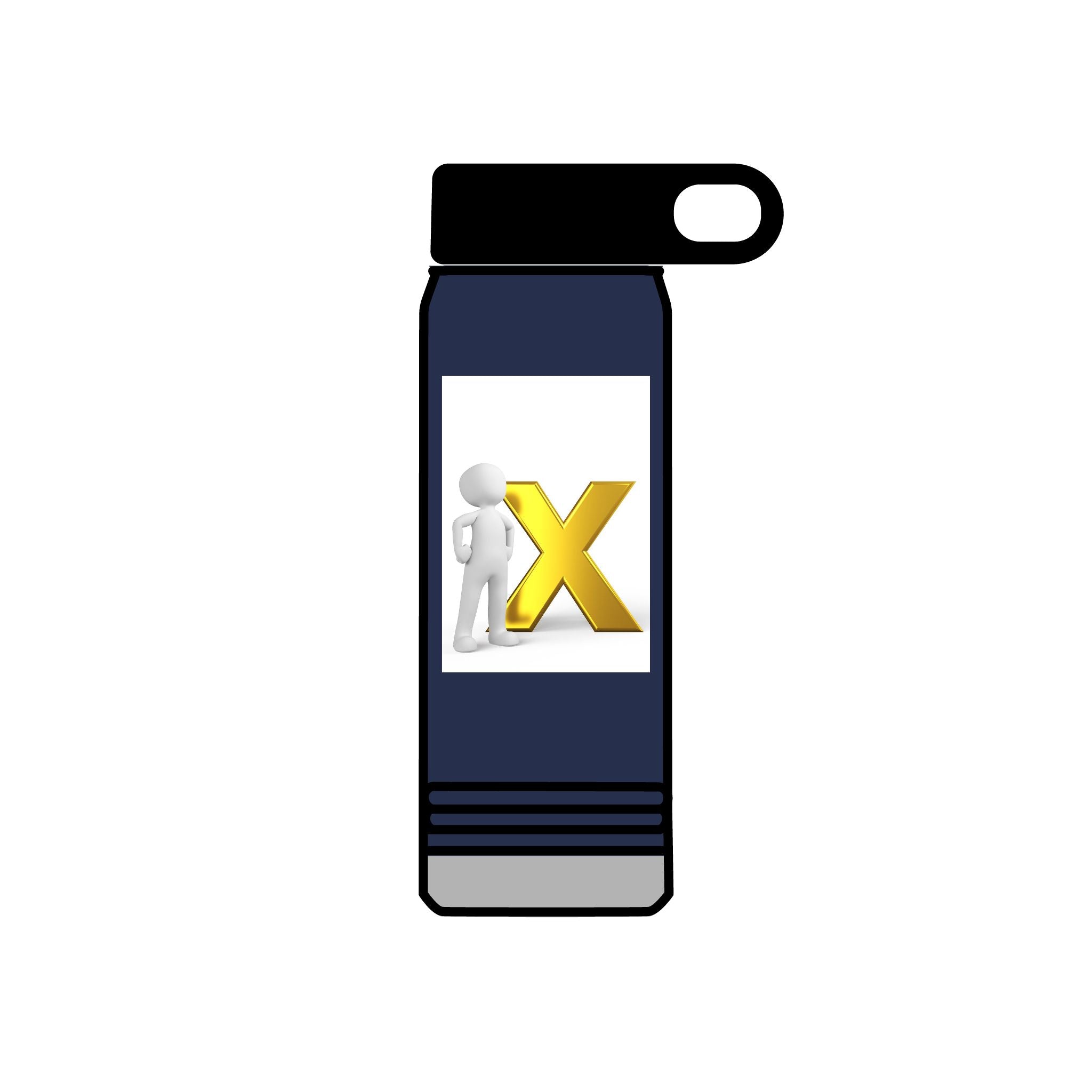 3D Figure with Gold X Water Bottle | 20oz Stainless Tumbler