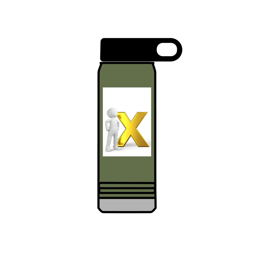 3D Figure with Gold X Water Bottle | 20oz Stainless Tumbler