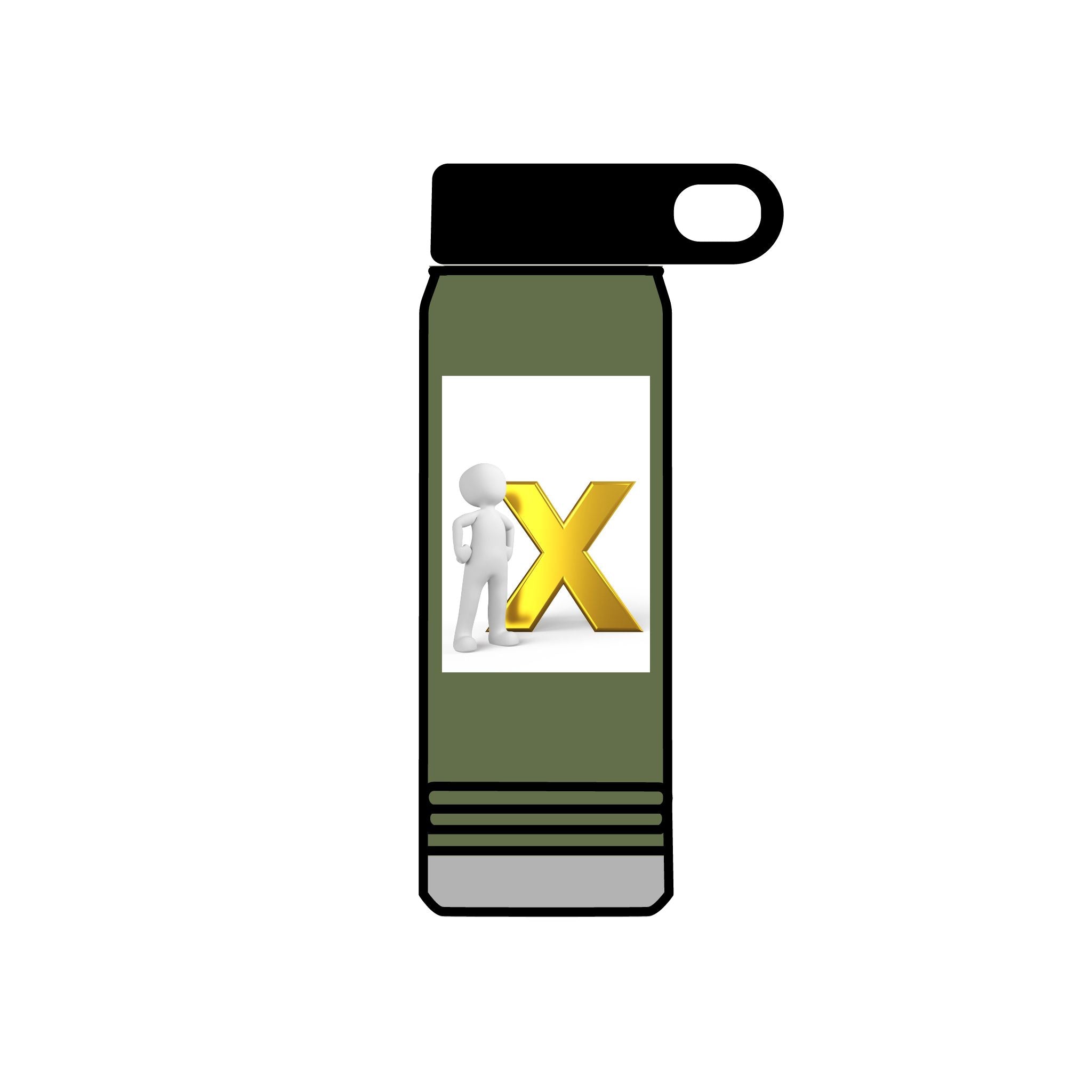 3D Figure with Gold X Water Bottle | 20oz Stainless Tumbler