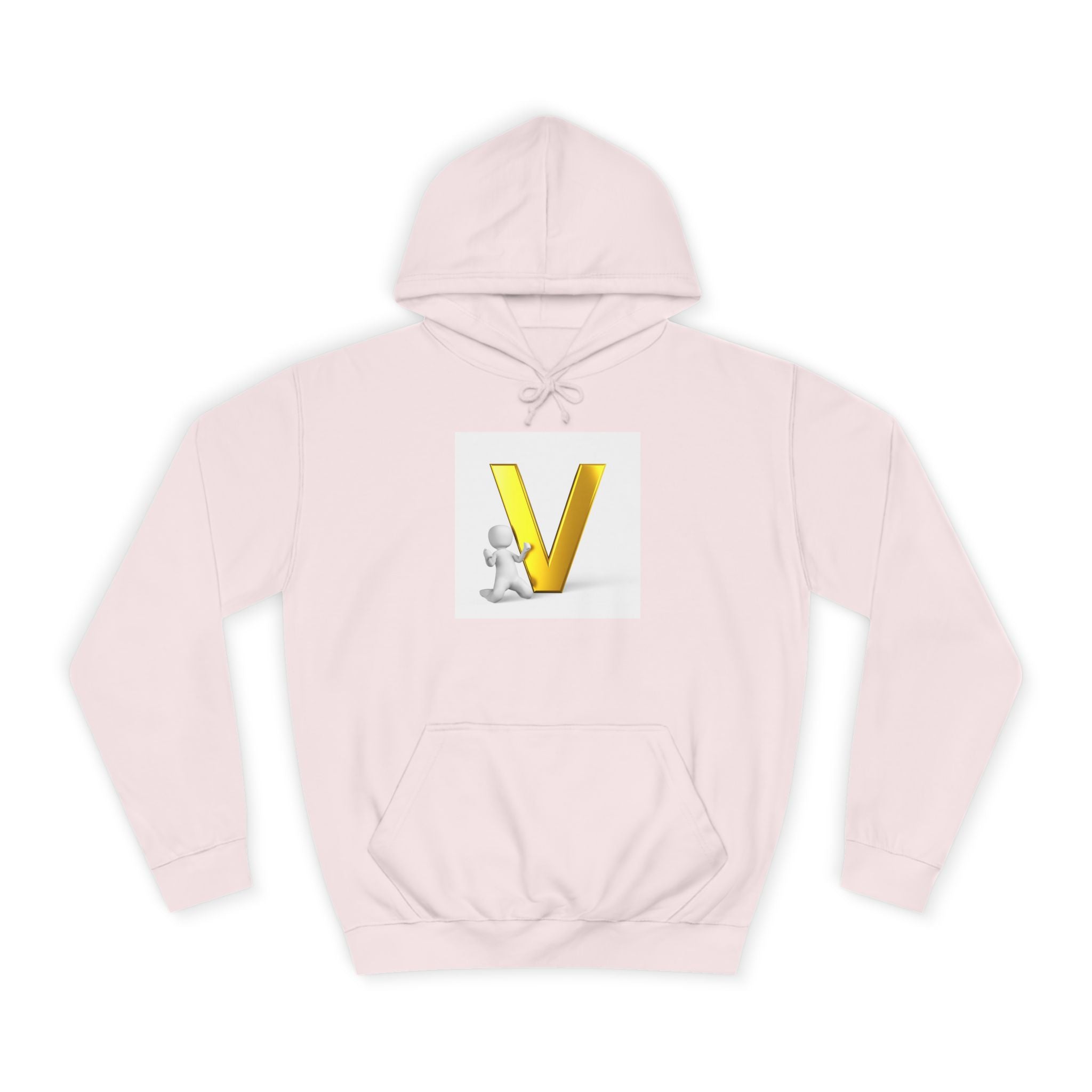 Sweat à capuche lettre V 3D dorée | Sweat-shirt initial V, monogramme lettre