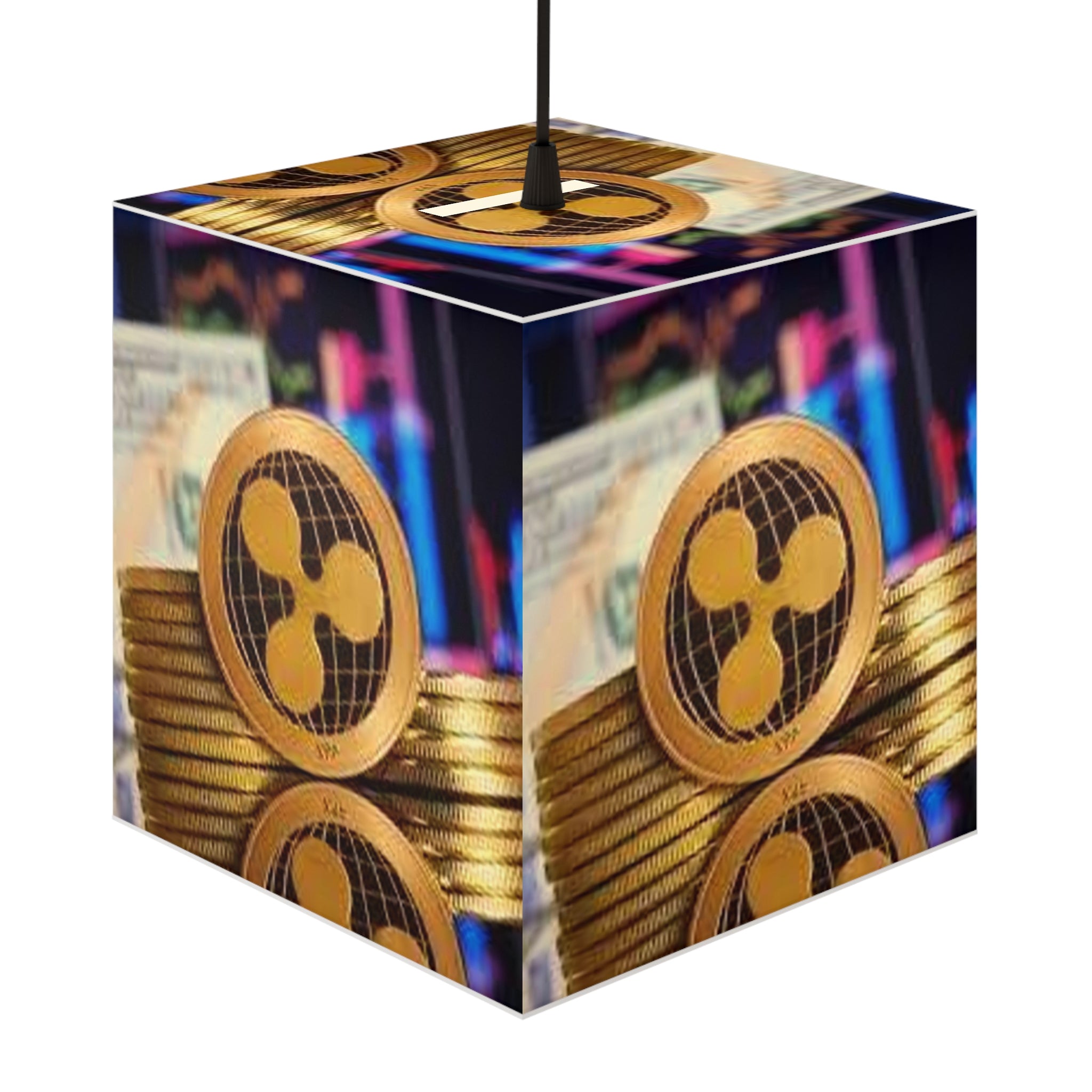 Ripple Cryptocurrency Coin Light Cube Lamp | Crypto Decor, Trading Chart Accent