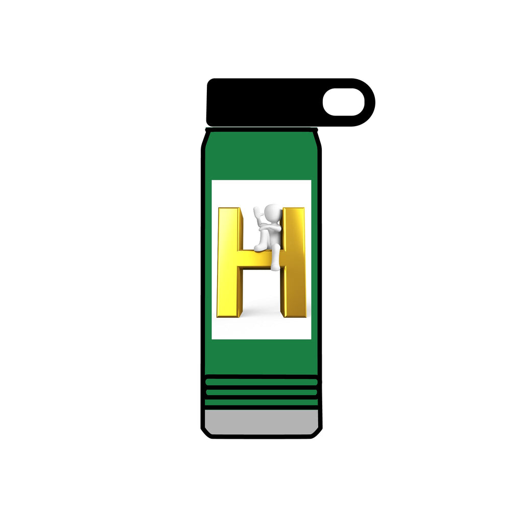 Gold Letter H Design Water Bottle | Monogram Initial 20oz