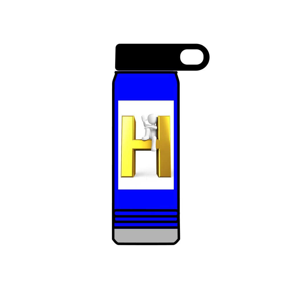 Gold Letter H Design Water Bottle | Monogram Initial 20oz