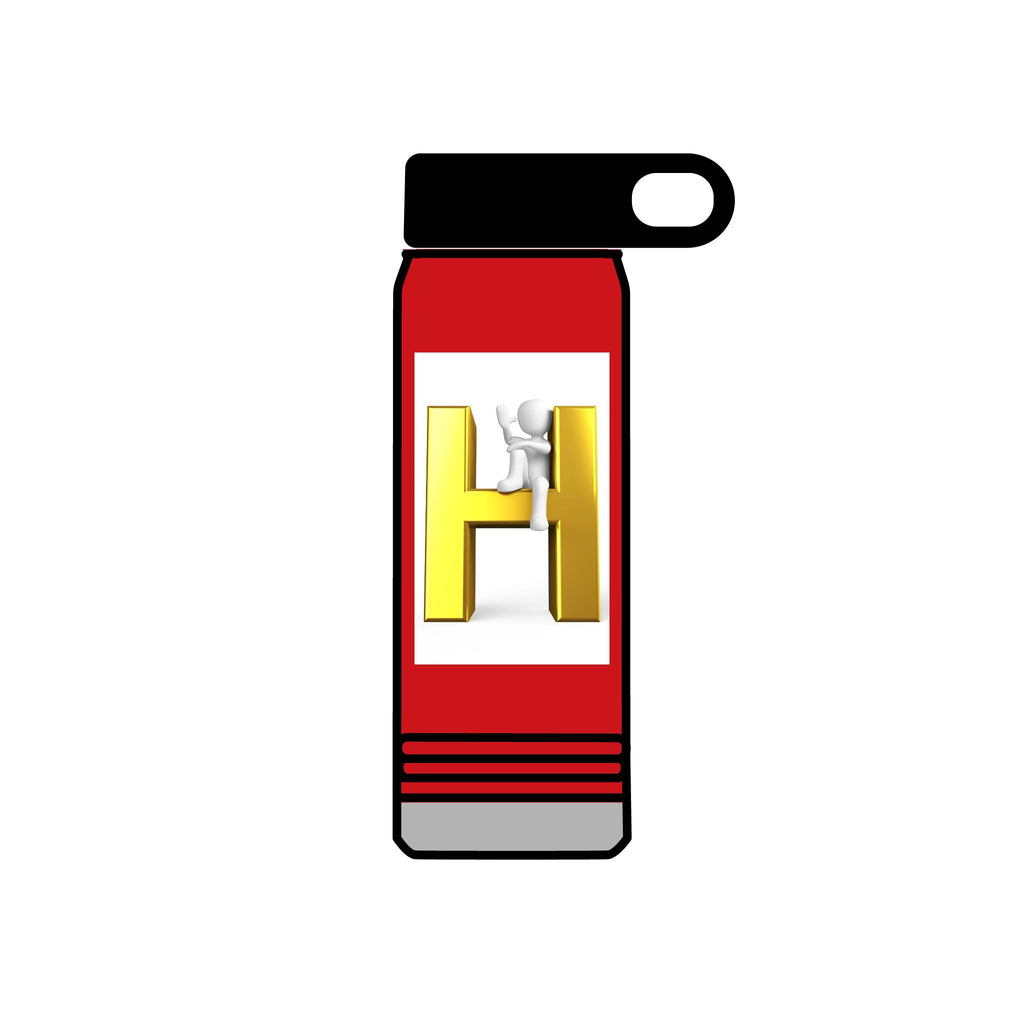 Gold Letter H Design Water Bottle | Monogram Initial 20oz