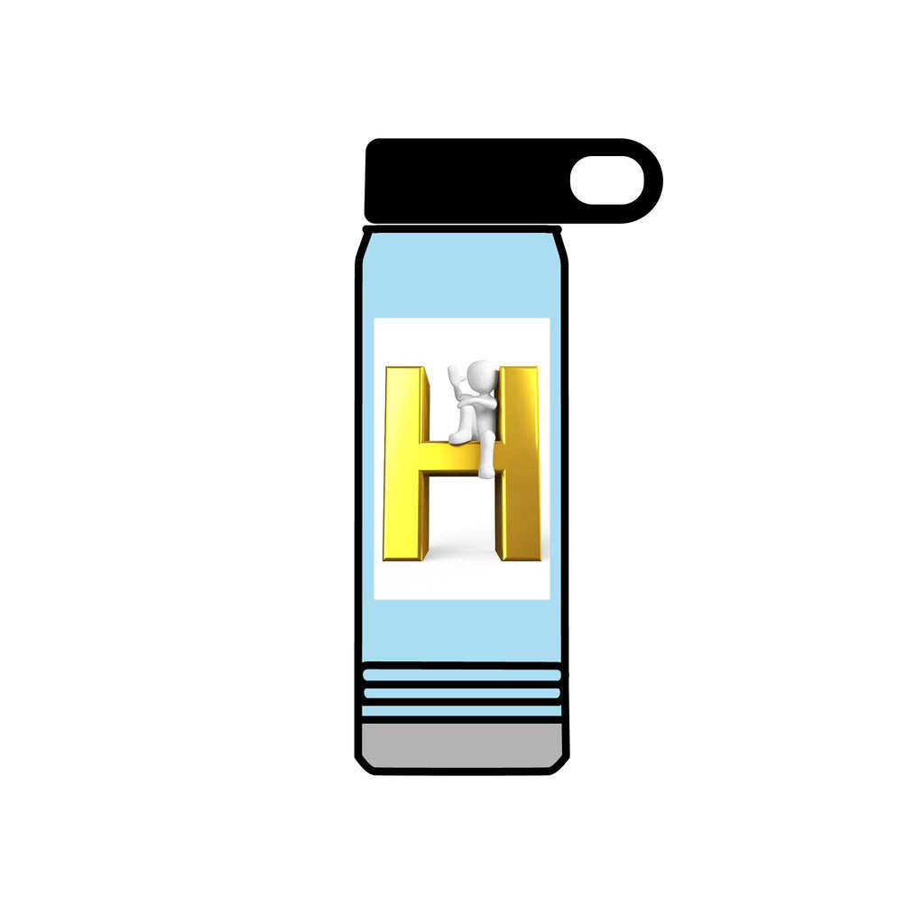 Gold Letter H Design Water Bottle | Monogram Initial 20oz