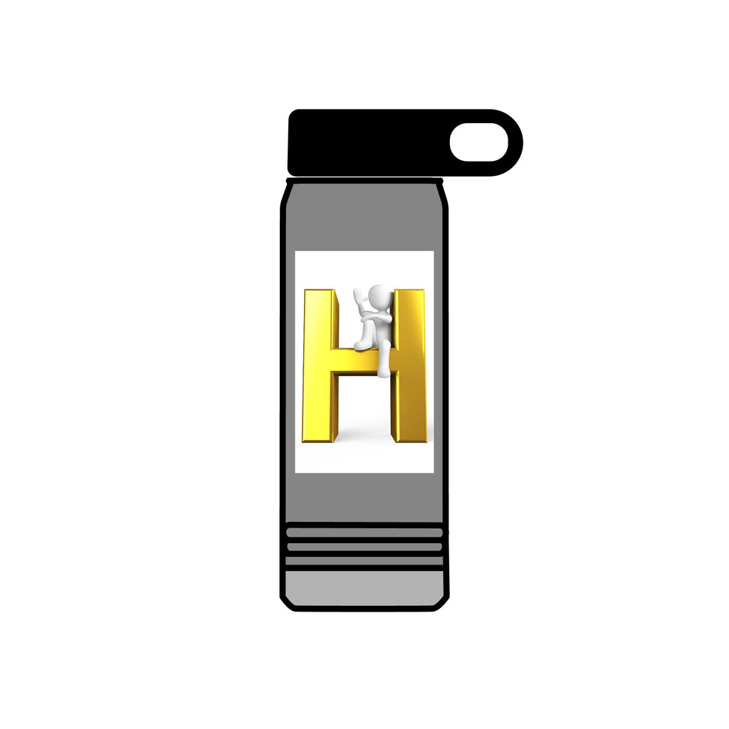 Gold Letter H Design Water Bottle | Monogram Initial 20oz