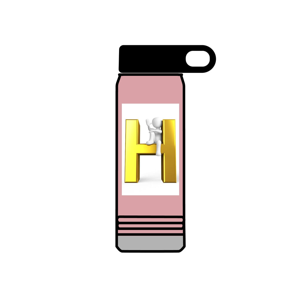 Gold Letter H Design Water Bottle | Monogram Initial 20oz