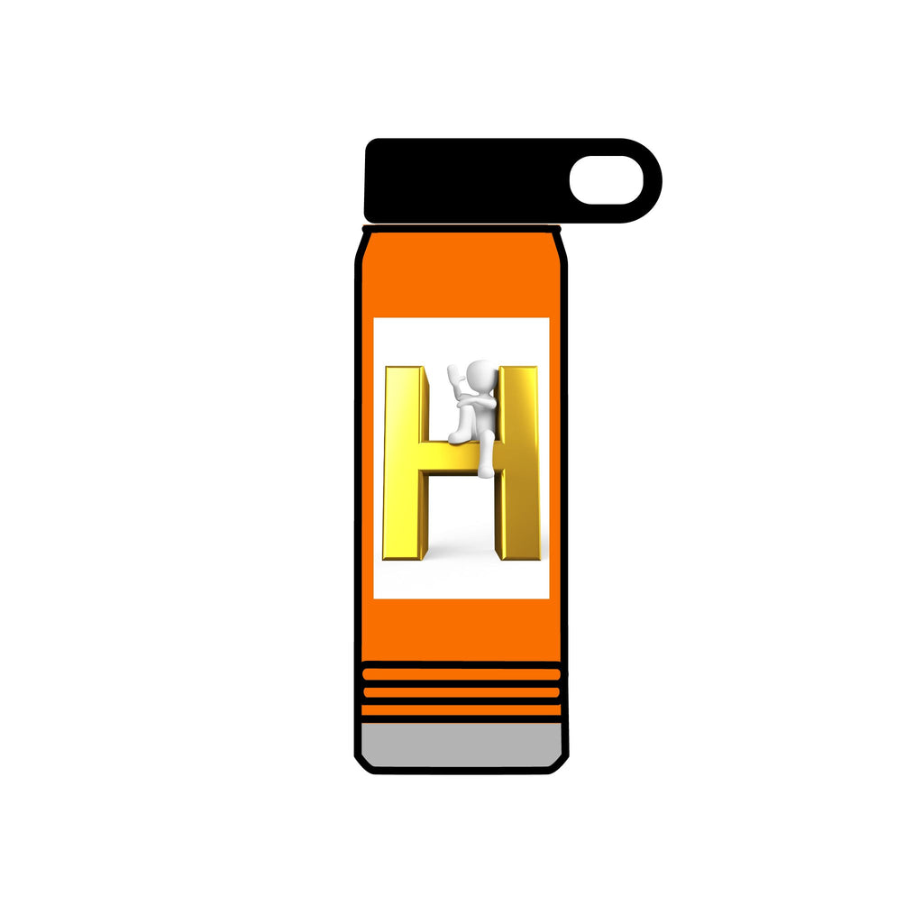 Gold Letter H Design Water Bottle | Monogram Initial 20oz