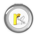 Gold Letter R Breakdancer Illustration Compact Travel Mirror | Pocket Mirror