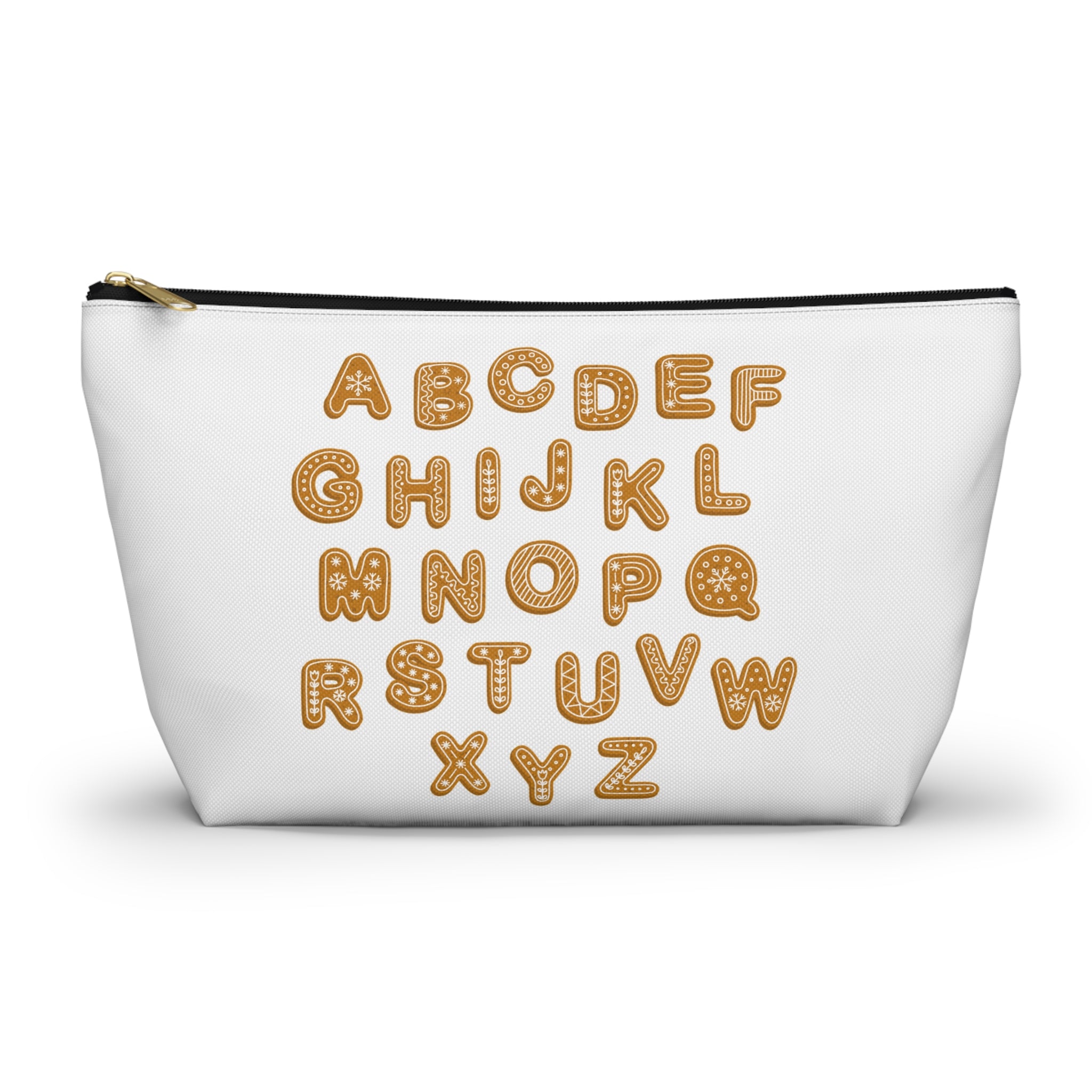 Trousse à accessoires Lettres de l'alphabet Biscuits | Trousse de maquillage zippée