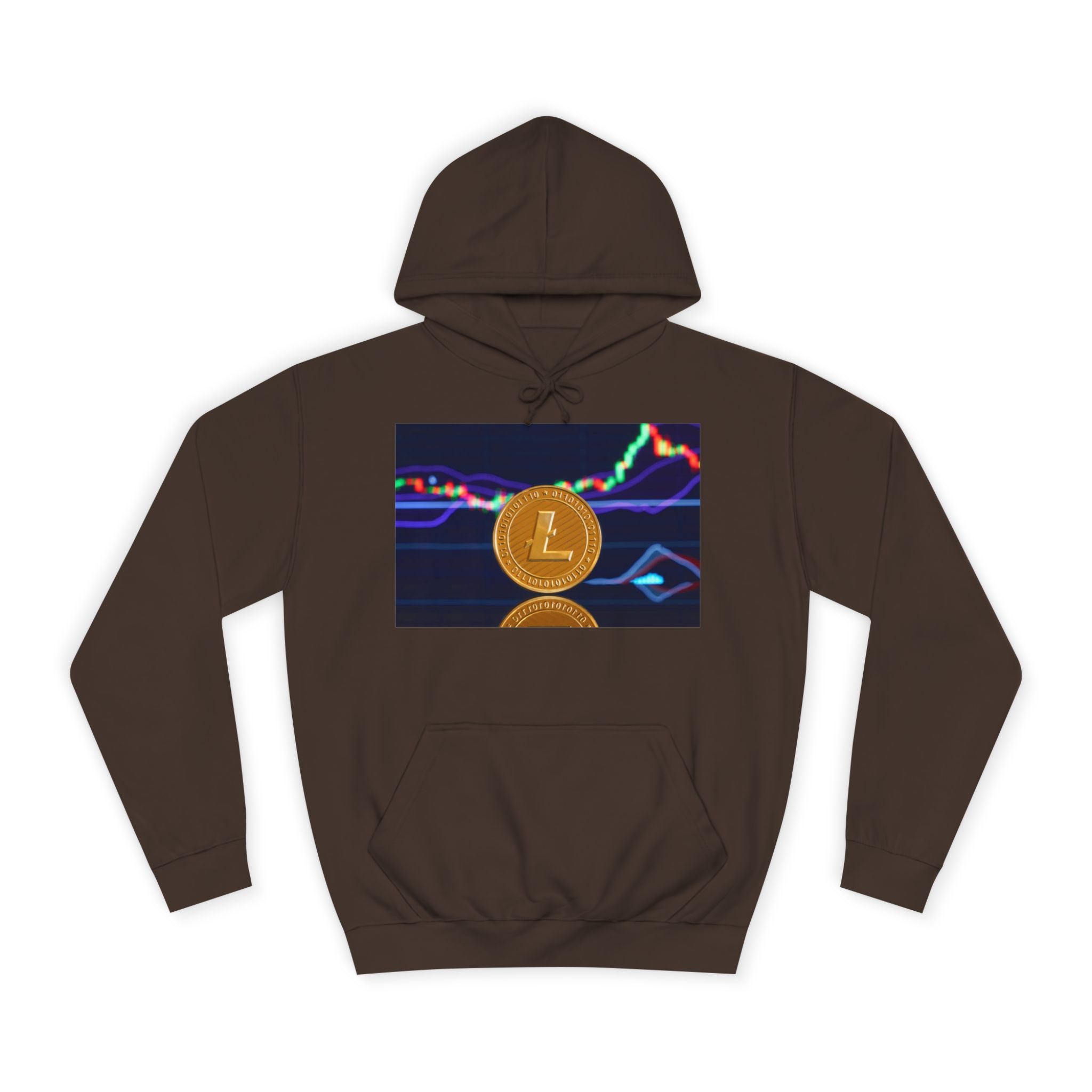 Litecoin Coin Graphic Hoodie | Crypto Chart Design, Digital Currency Apparel