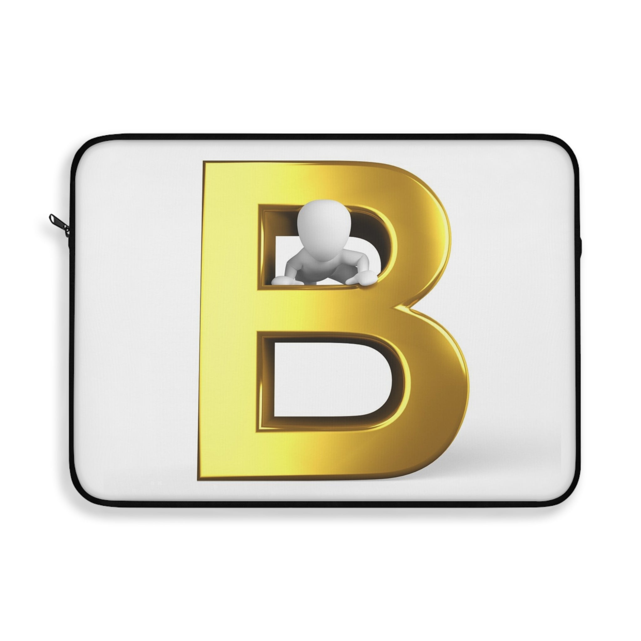 Housse d'ordinateur portable initiale lettre B or | Housse alphabet monogramme