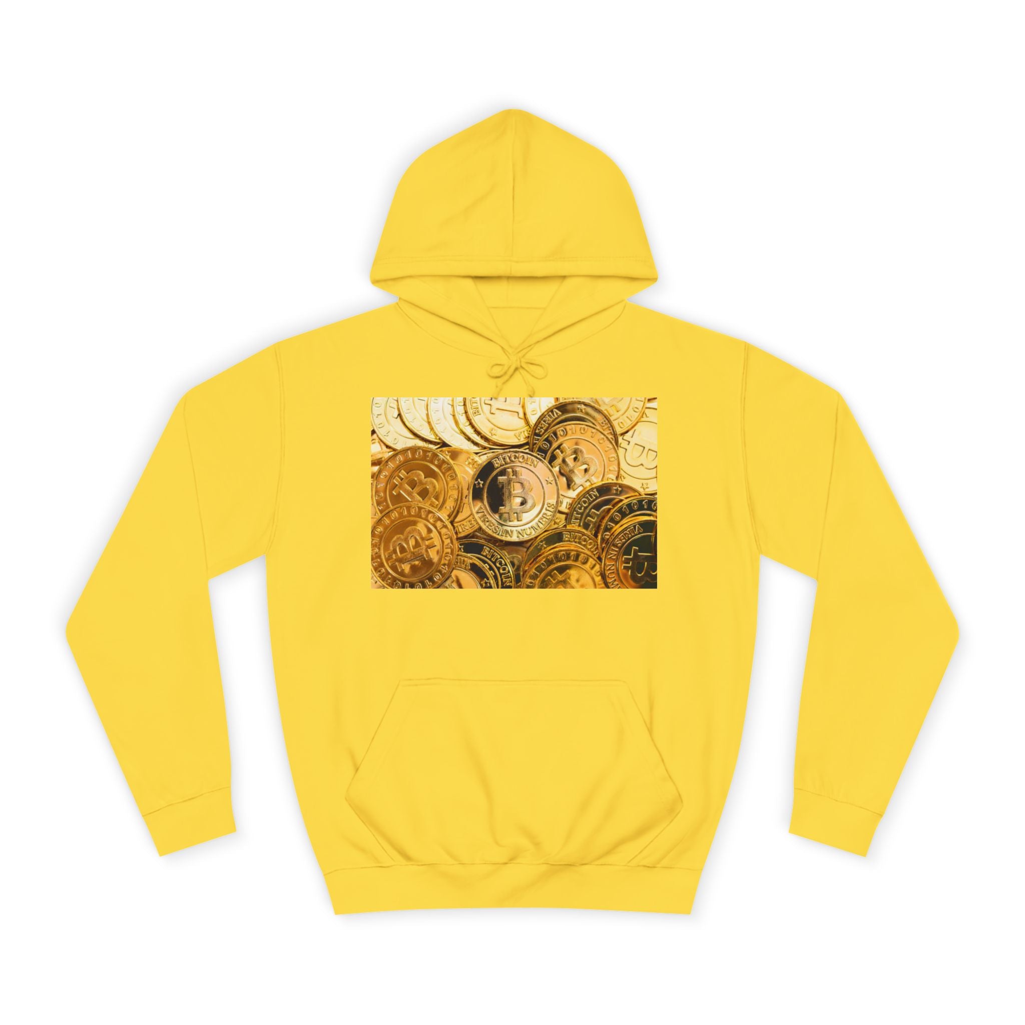 Golden Bitcoin Coins Hoodie | Crypto Cryptocurrency Crypto Art, Digital Currency Apparel