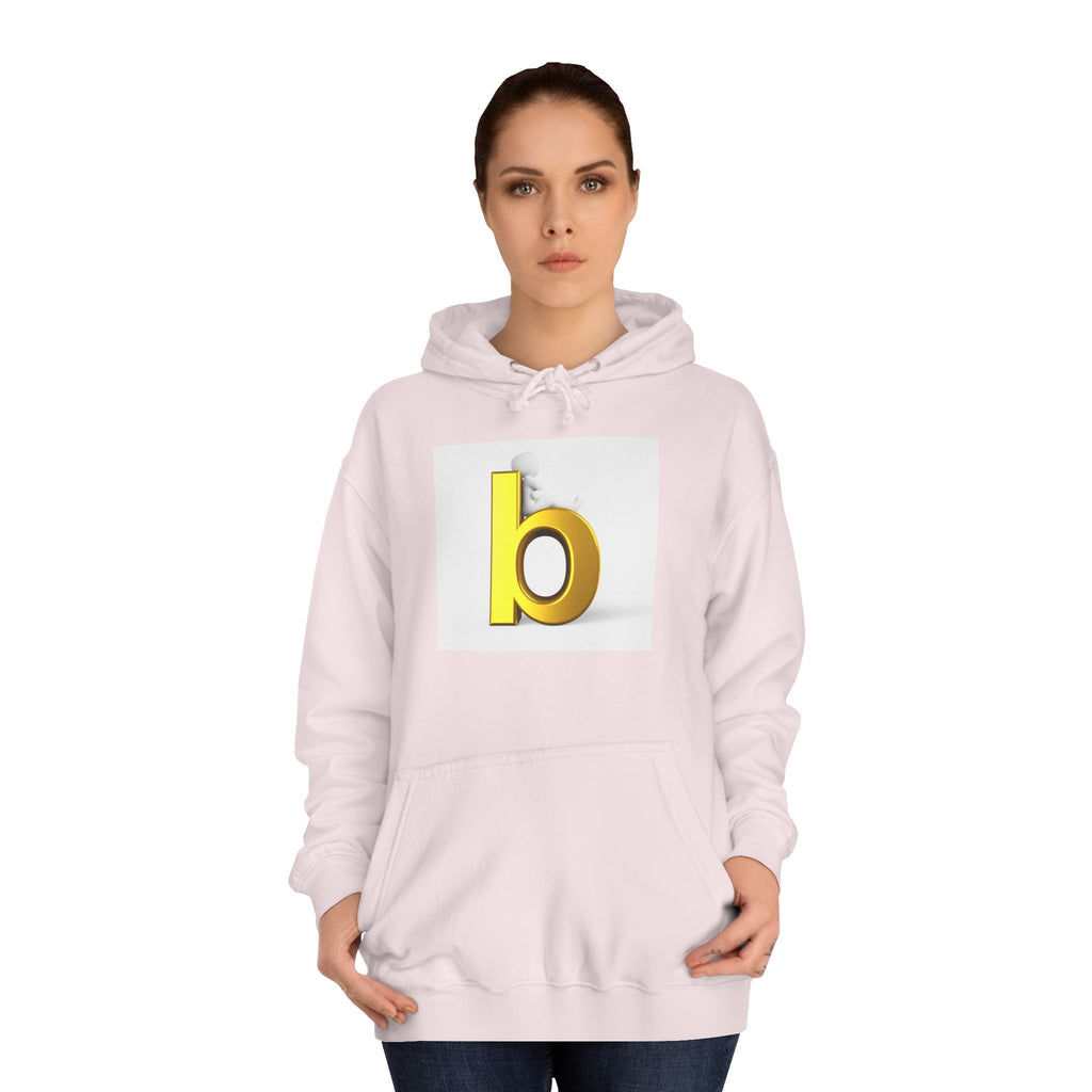 Yellow 3D Letter b Hoodie | Minimal Monogram Initial Sweatshirt
