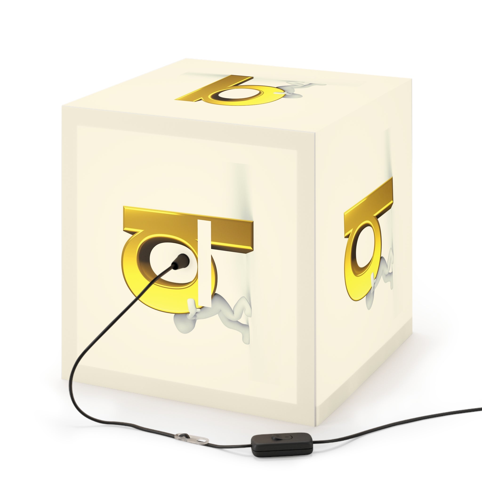 3D Gold Letter Q Design Light Cube Lamp | Alphabet Letter Q Night Light