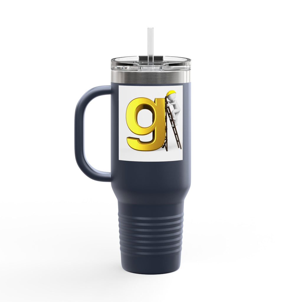 Yellow Letter G Monogram Travel Mug | 40oz Insulated Tumbler