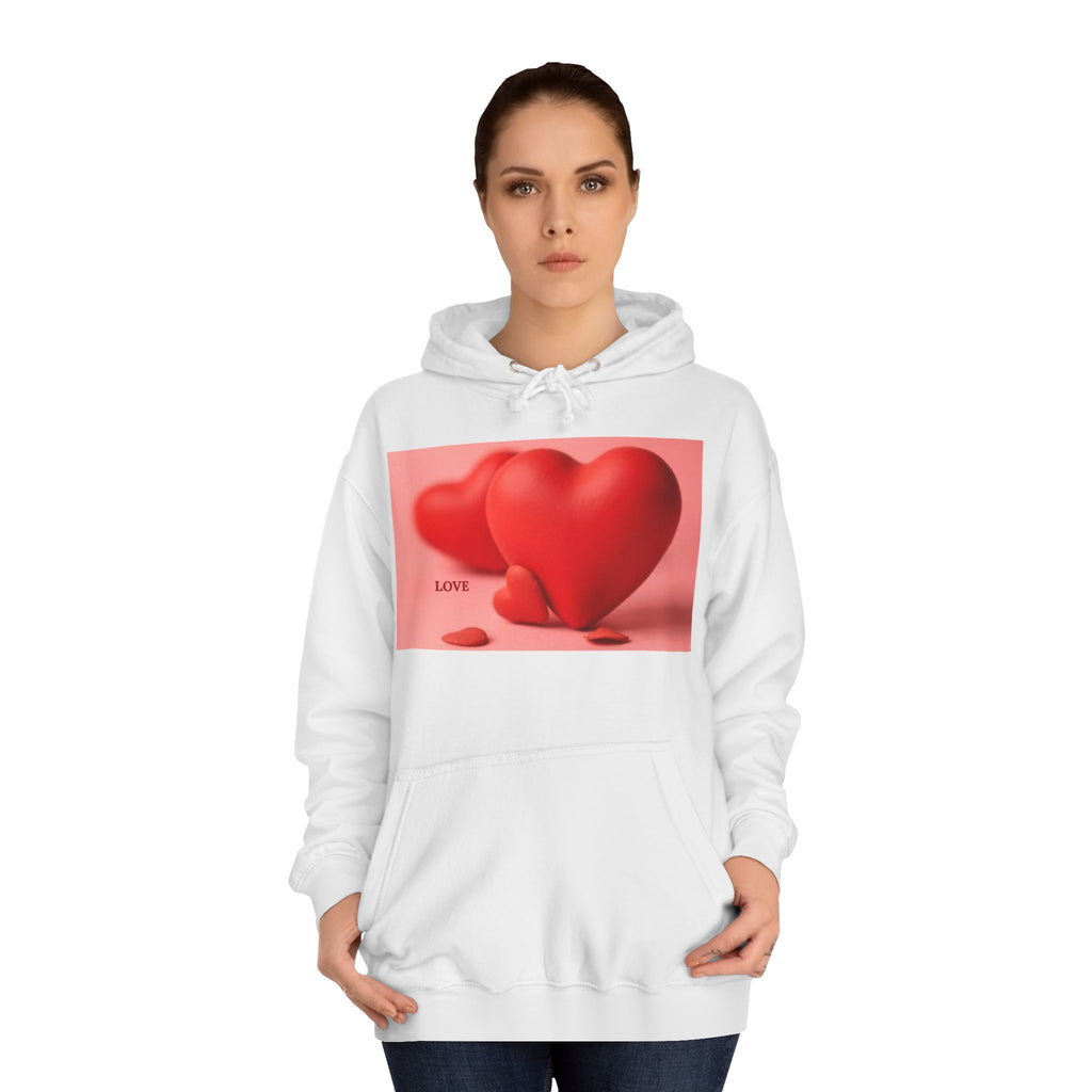 Cute 3D Heart Illustration Hoodie | Love Graphic Pullover