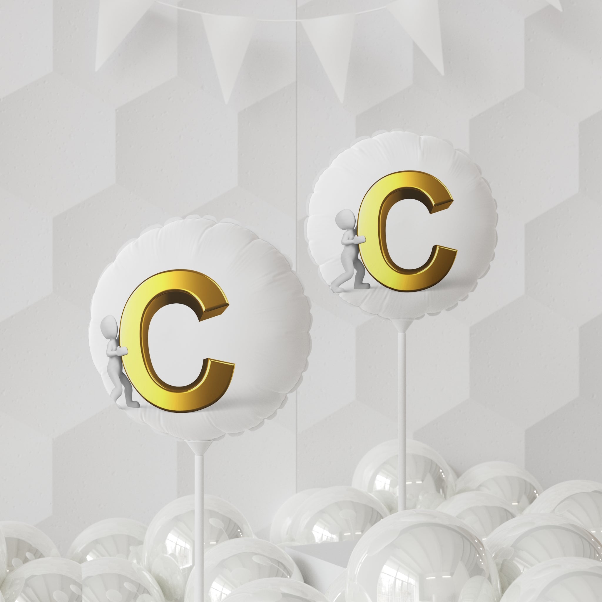 Gold Letter C Balloon 11" Round Balloon