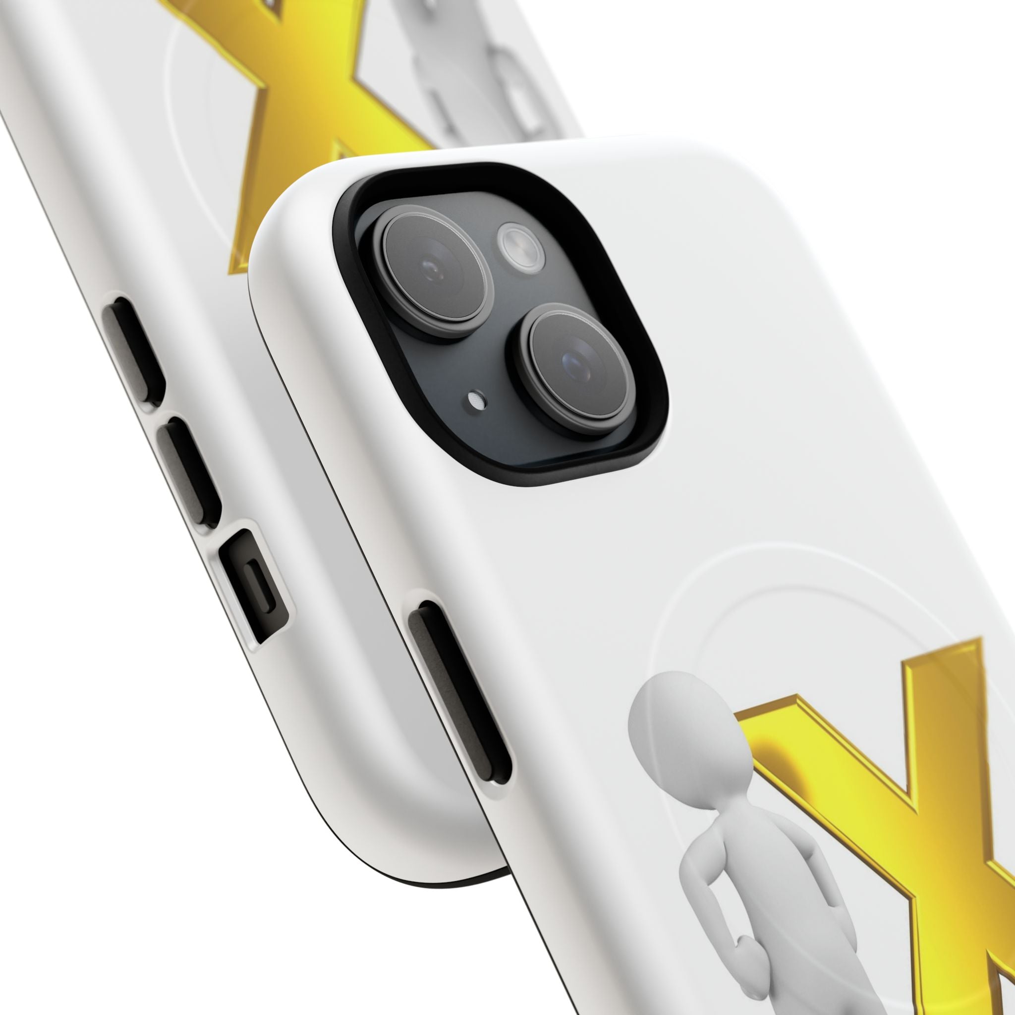 Gold X with 3D Figure iPhone Case | Tough Magnetic Case