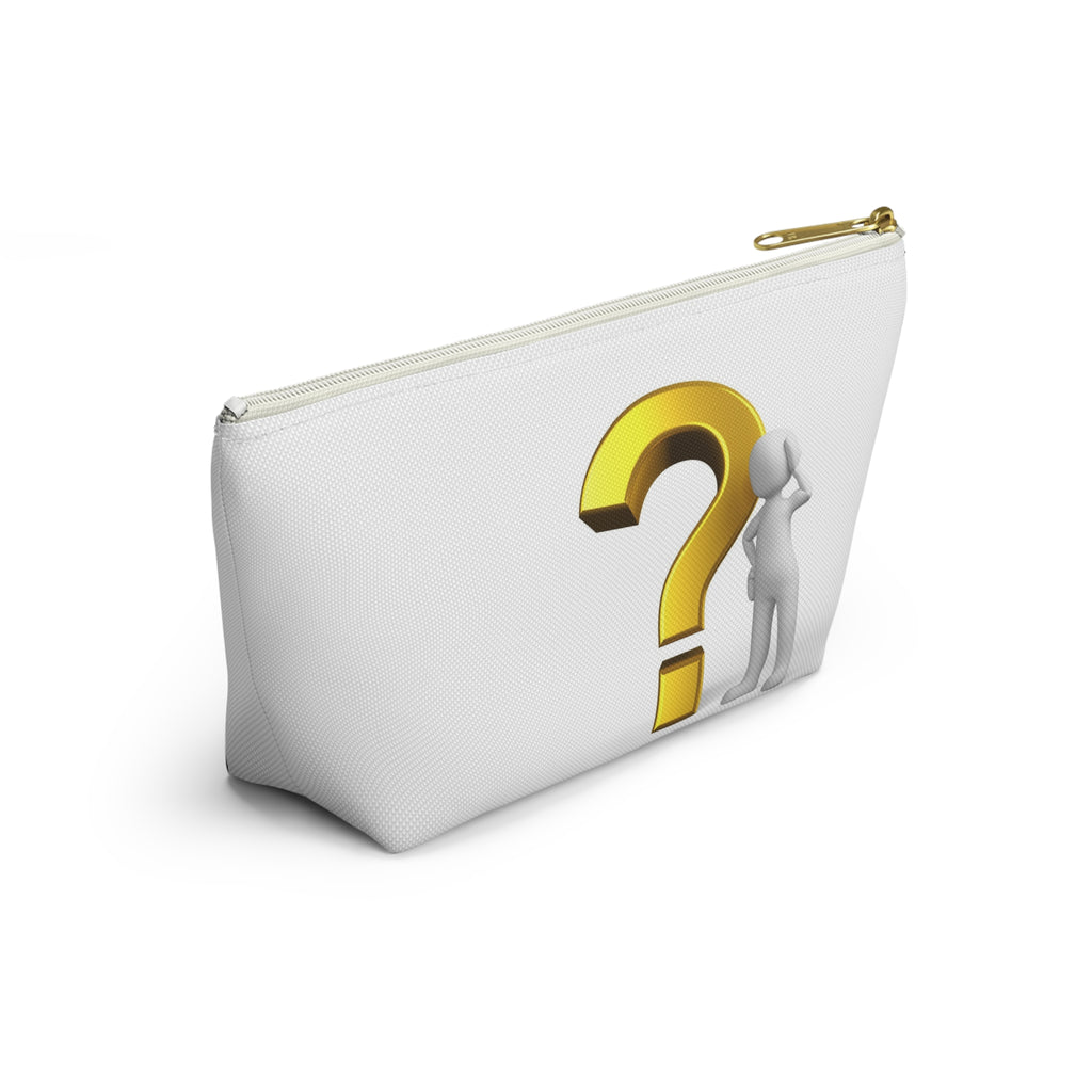 Gold Question Mark with Thinking Figure Accessory Pouch