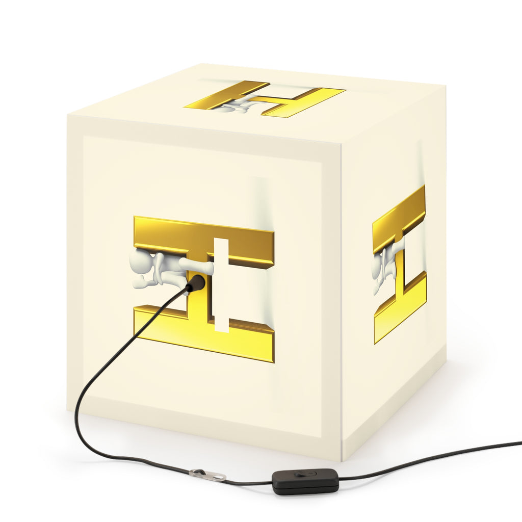 Gold Letter H Cube Lamp | Initial Light Cube Lamp