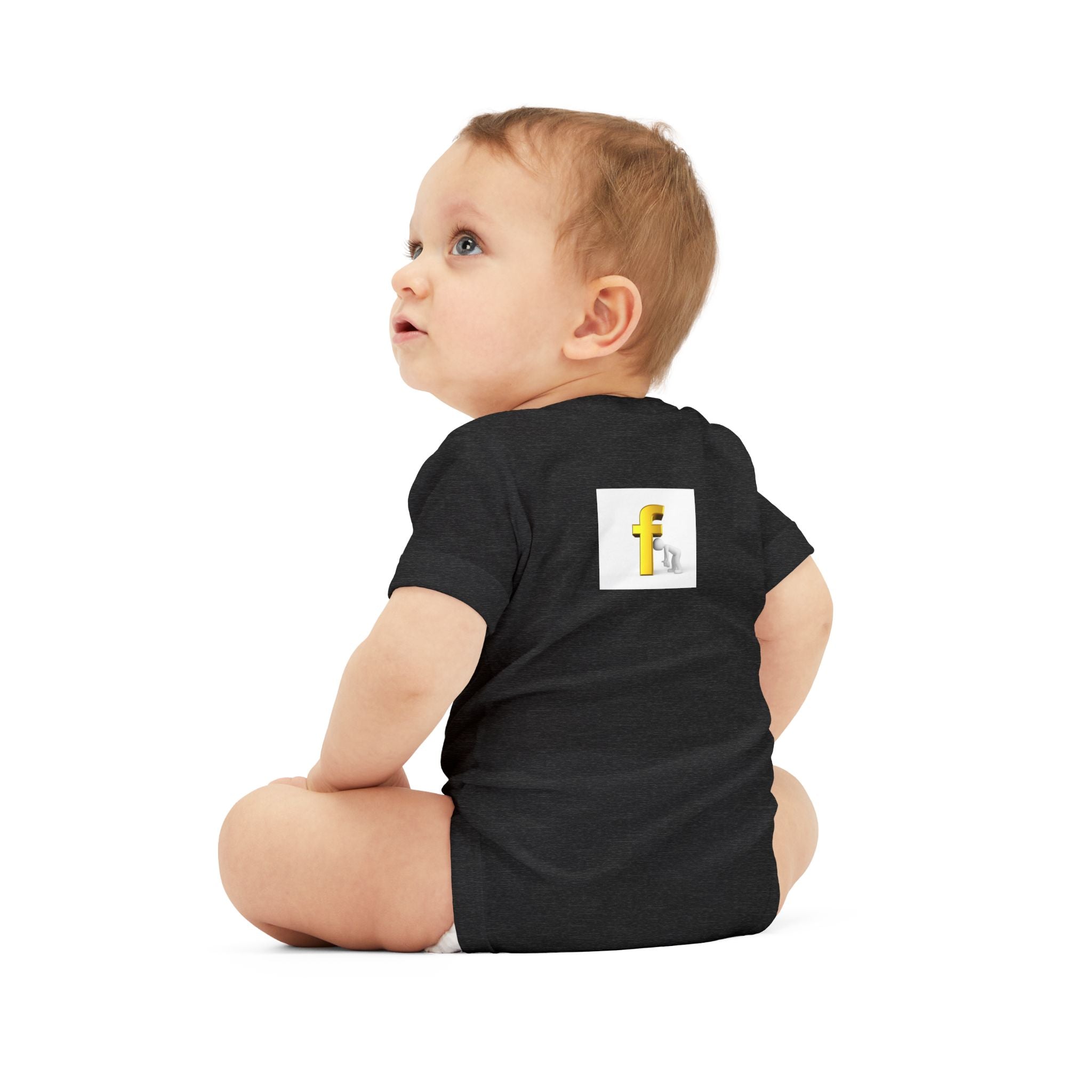 Yellow Letter F Initial Baby Onesie | Infant Jersey One Piece
