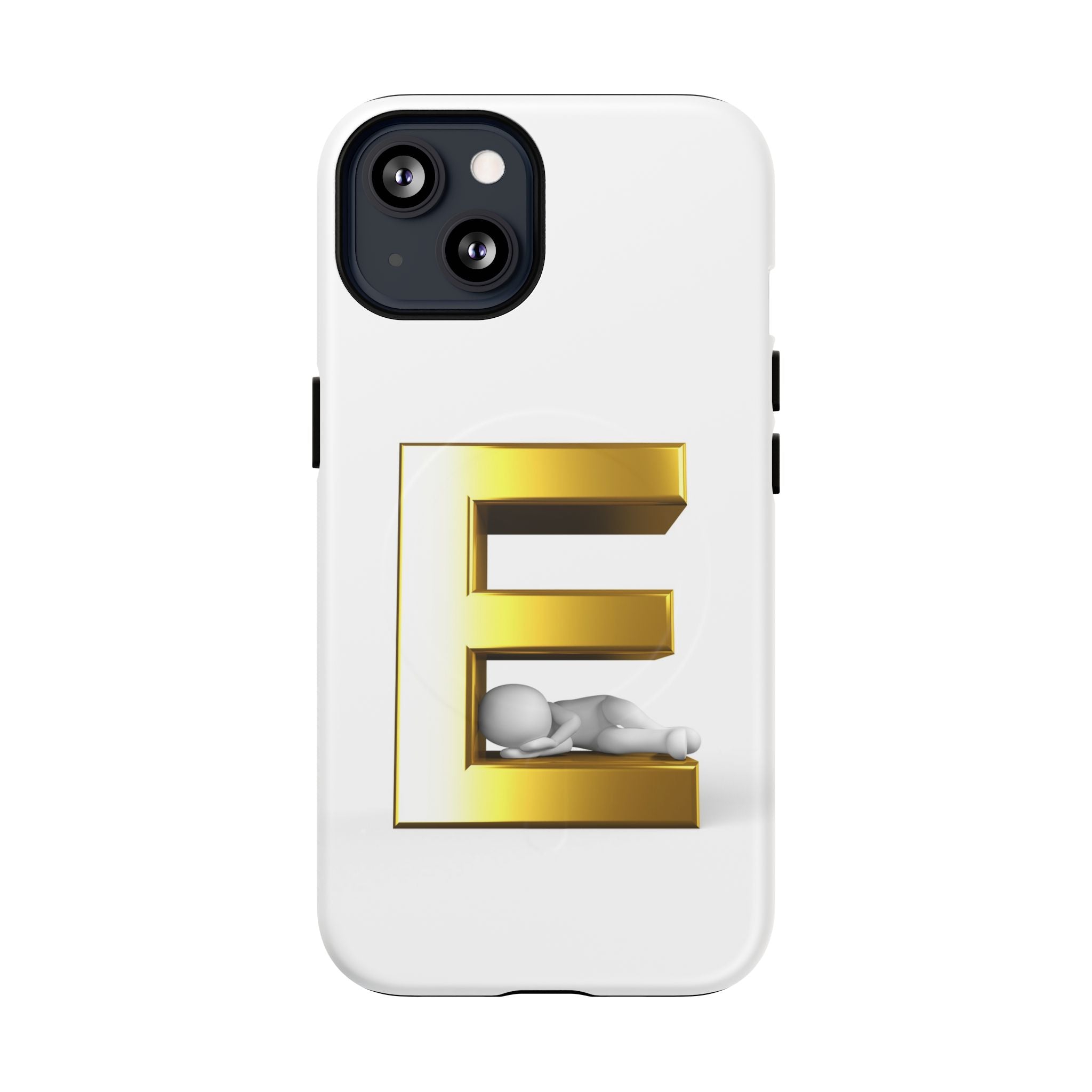 Coque de téléphone Monogramme Lettre E Dorée | Coque Magnétique Renforcée