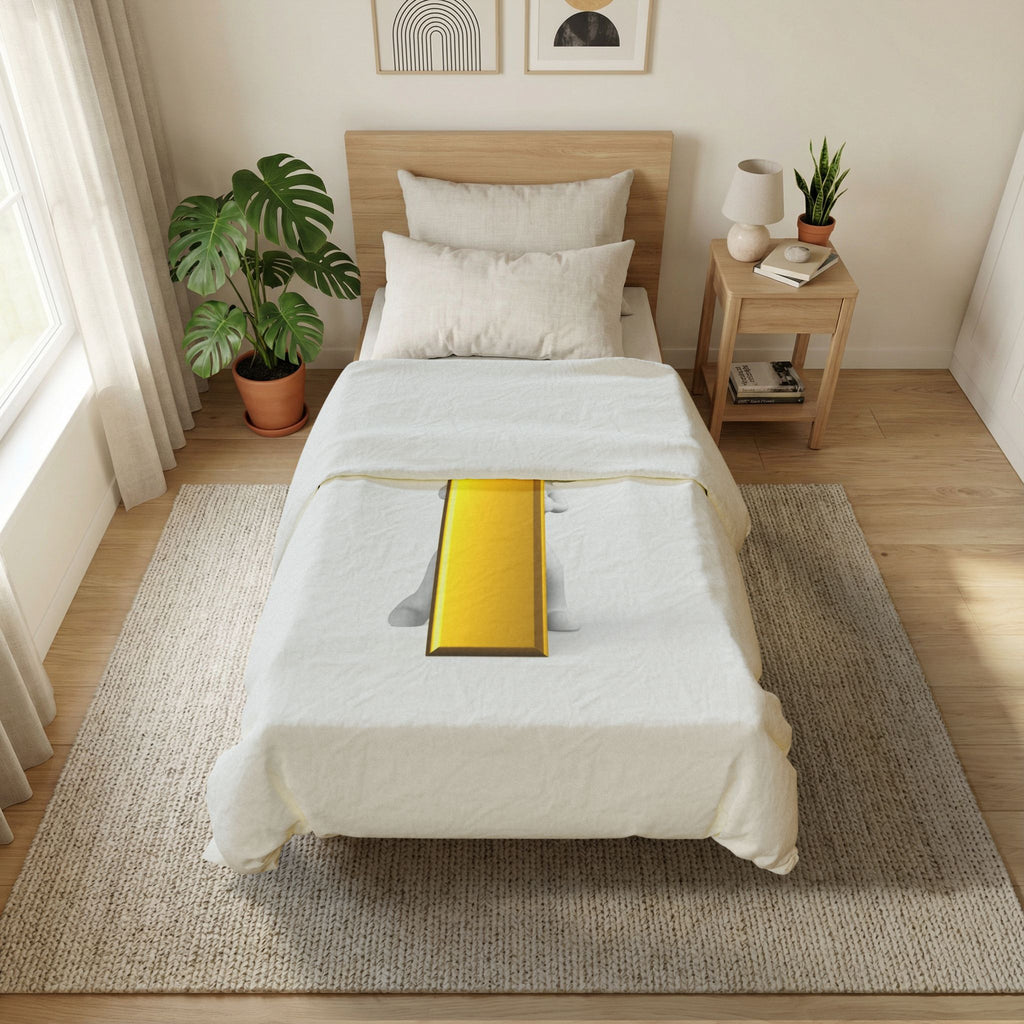 Gold Letter i Minimalist Duvet Cover | Cotton Duvet Cover