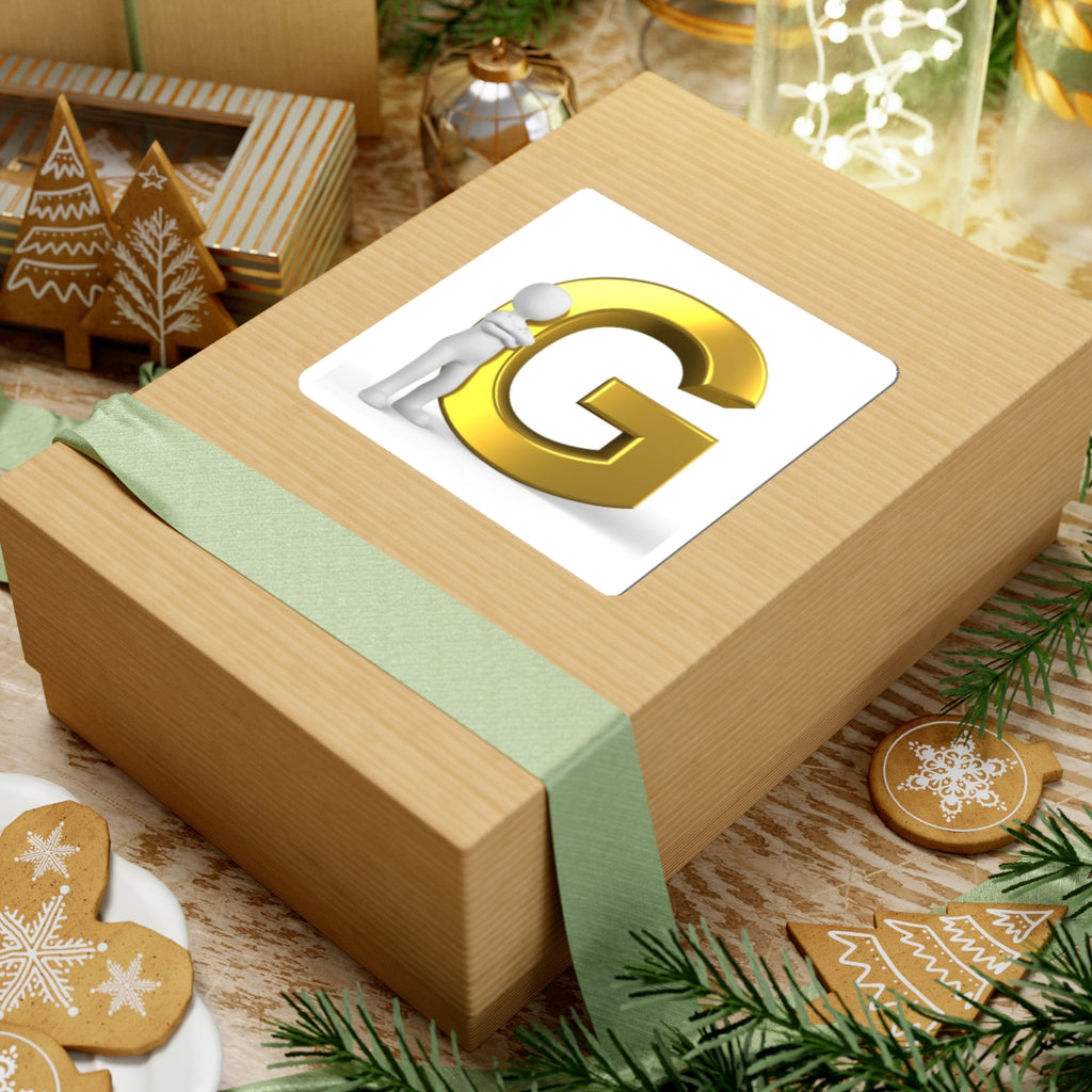 Gold 3D Letter G Sticker | Kiss-Cut Sticker