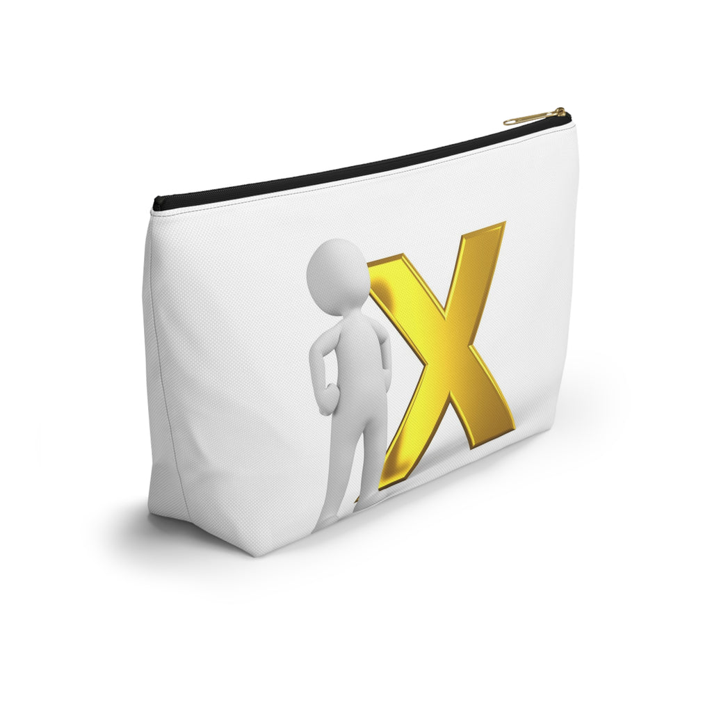 3D Stick Figure with Gold X Accessory Pouch