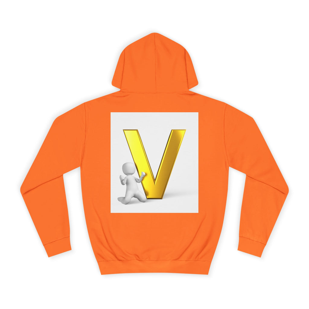 Gold 3D Letter V Hoodie | Initial V Sweatshirt, Monogram Lettering