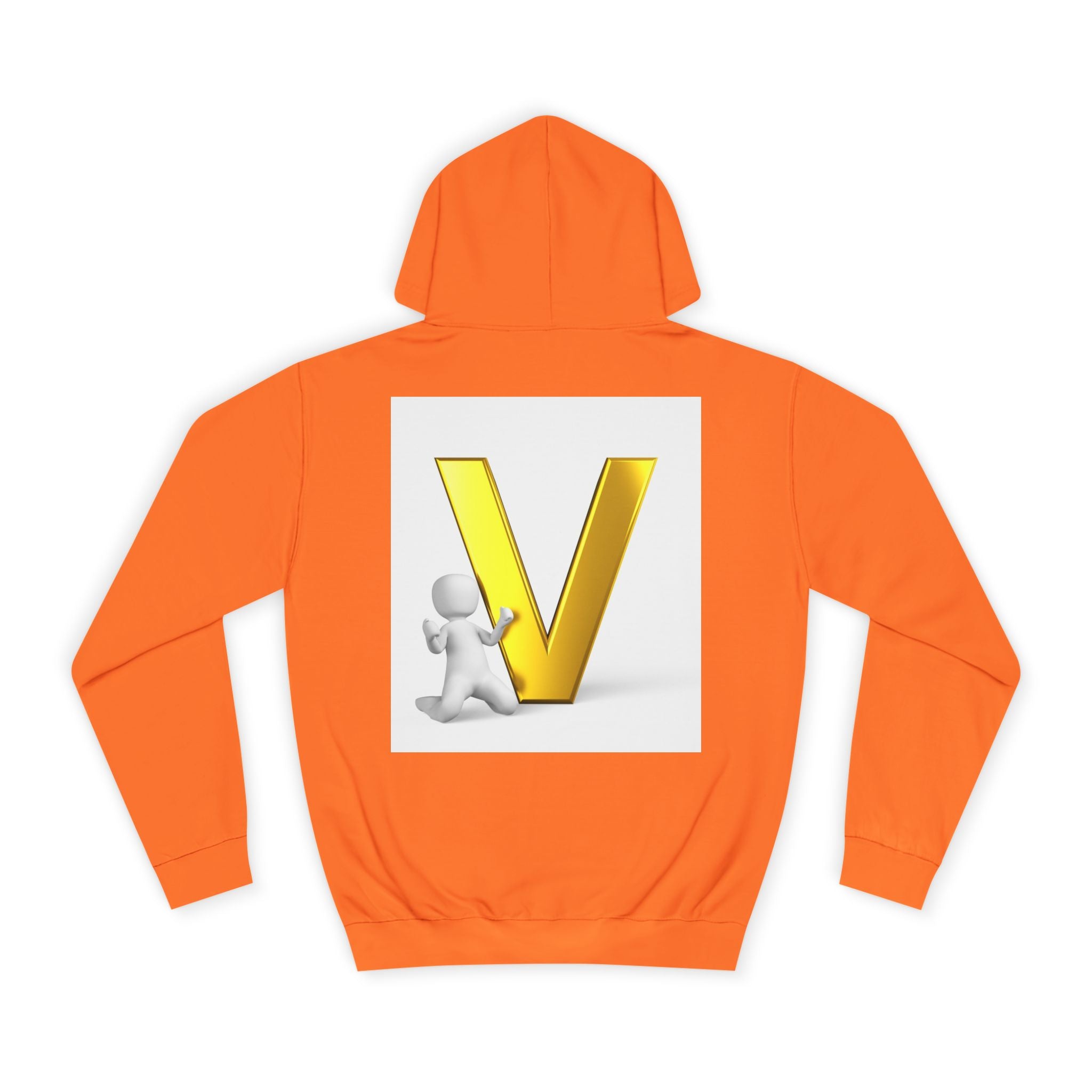 Gold 3D Letter V Hoodie | Initial V Sweatshirt, Monogram Lettering
