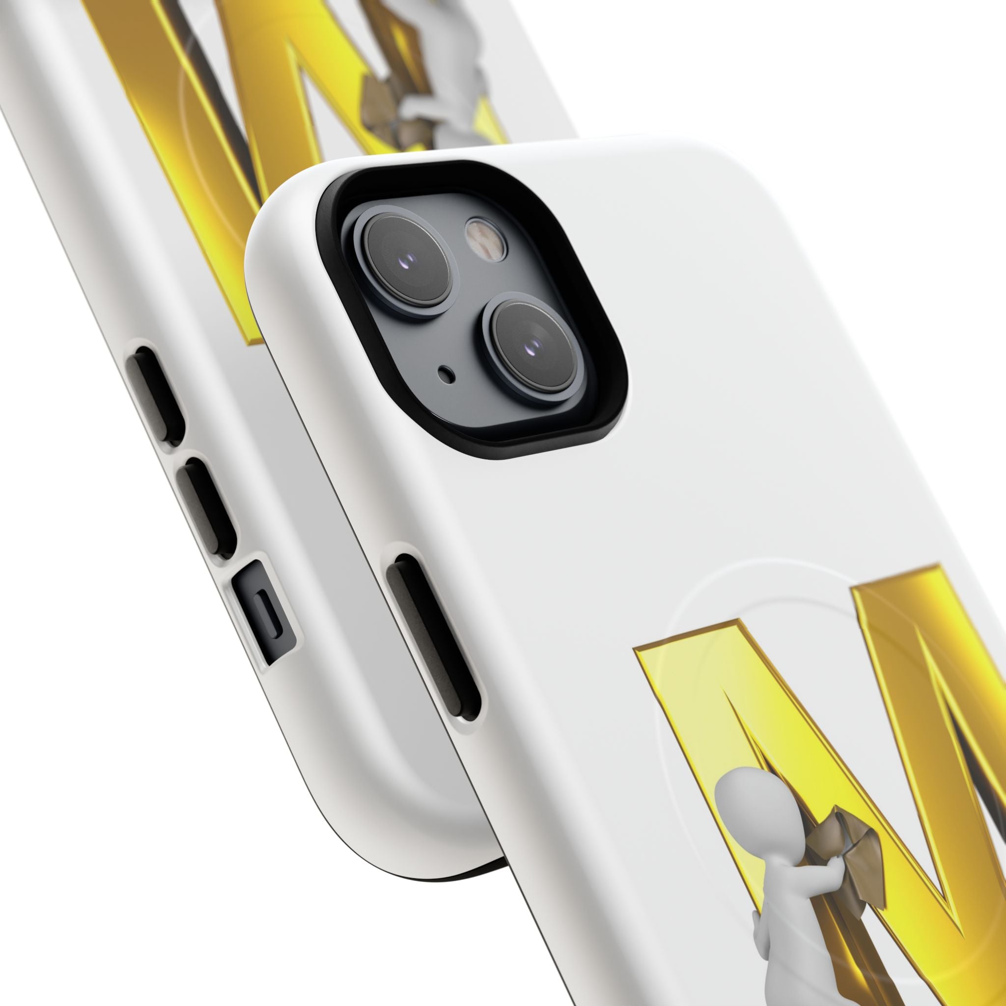 Gold Letter M with Worker Phone Case | Magnetic Tough Case