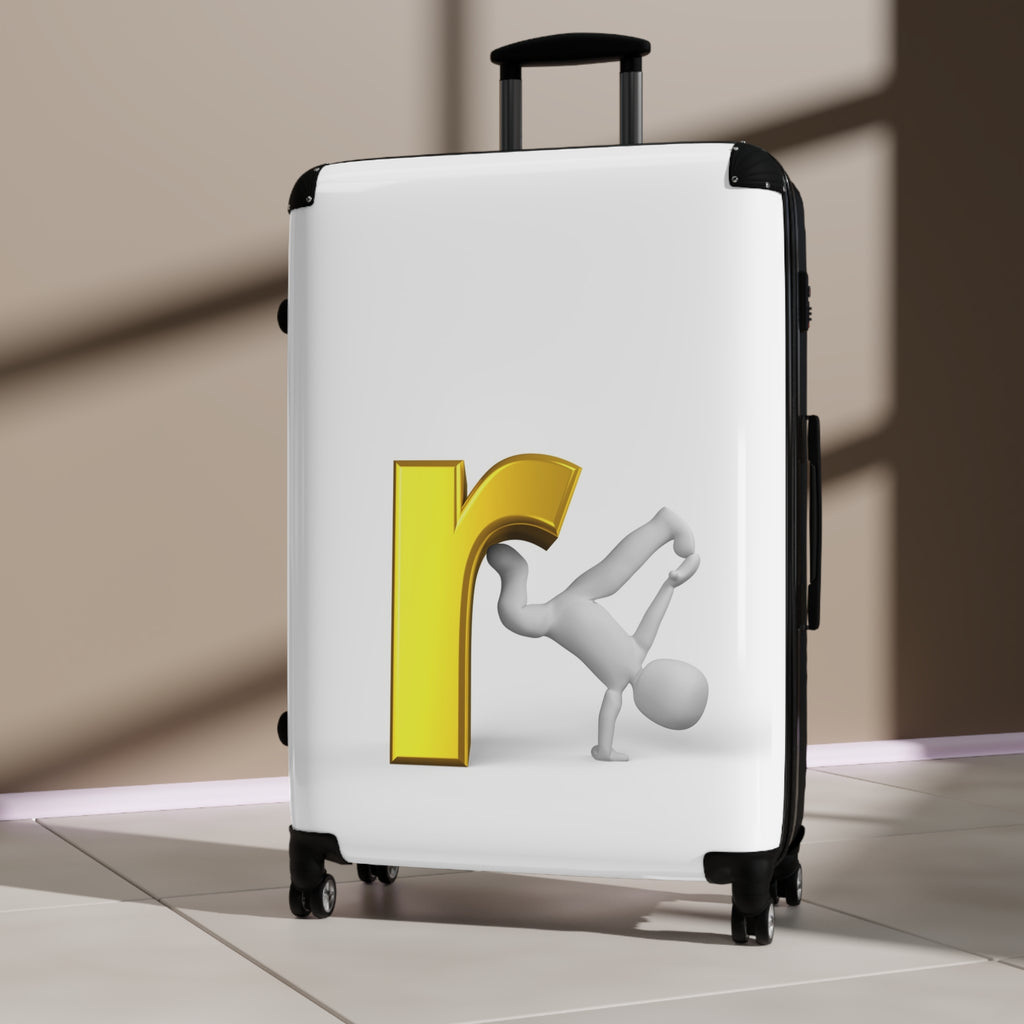 Yellow Letter R Breakdance Character Suitcase | Personalized Luggage Cover
