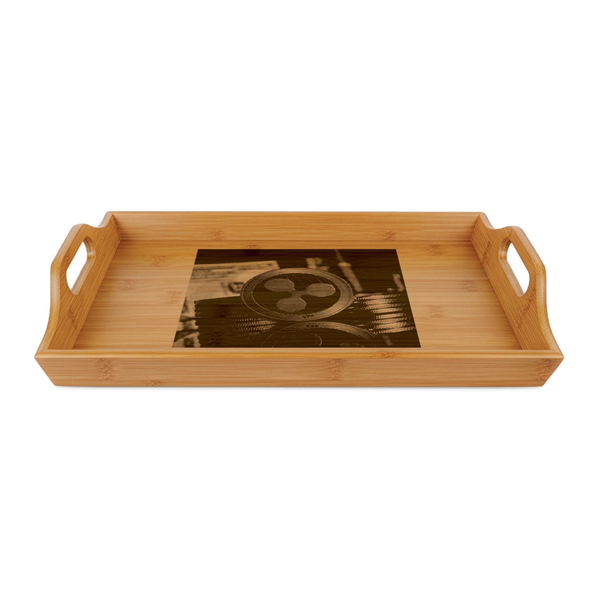 Engraved XRP Coin Bamboo Serving Tray |