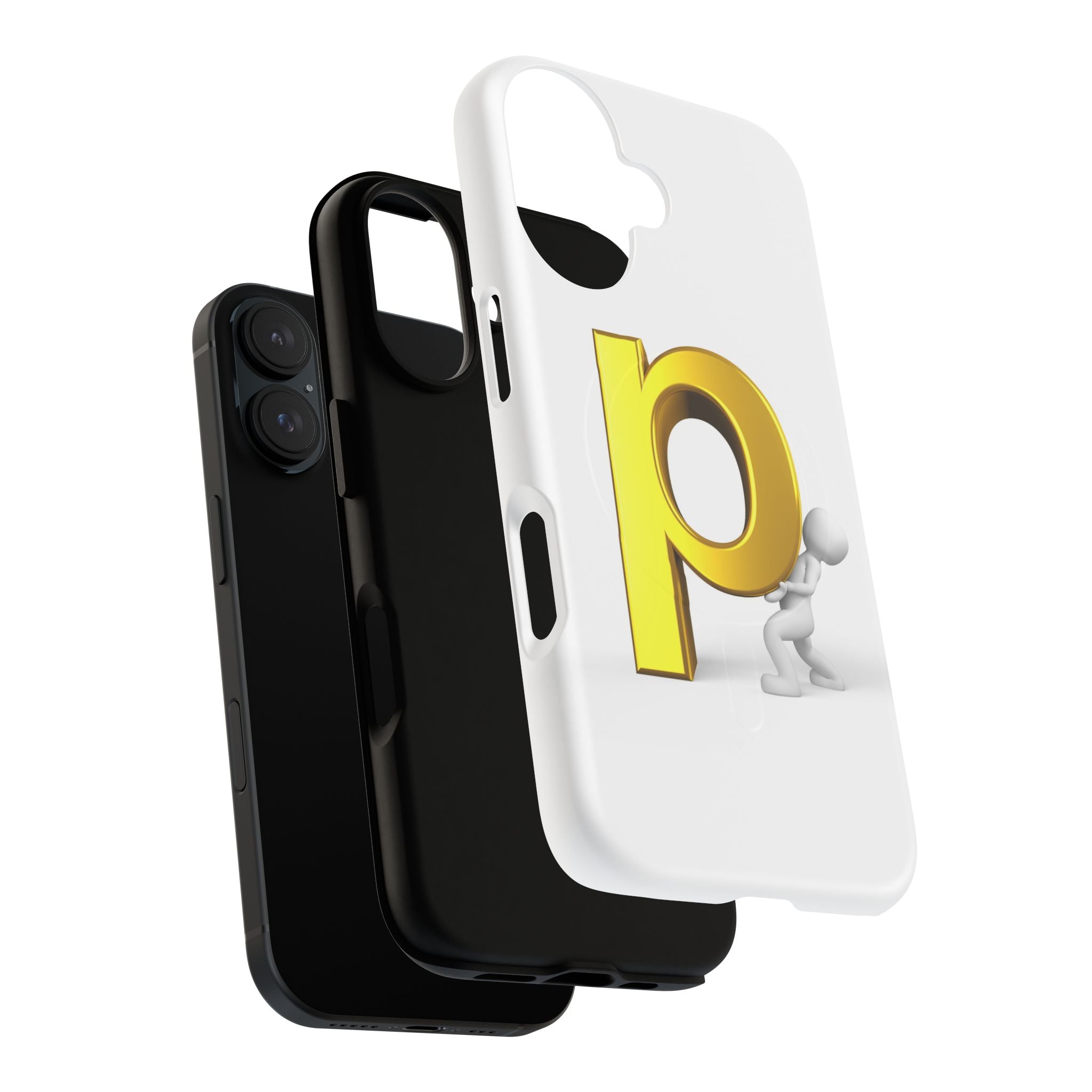 3D Gold Letter P Phone Case | Tough Magnetic Phone Case