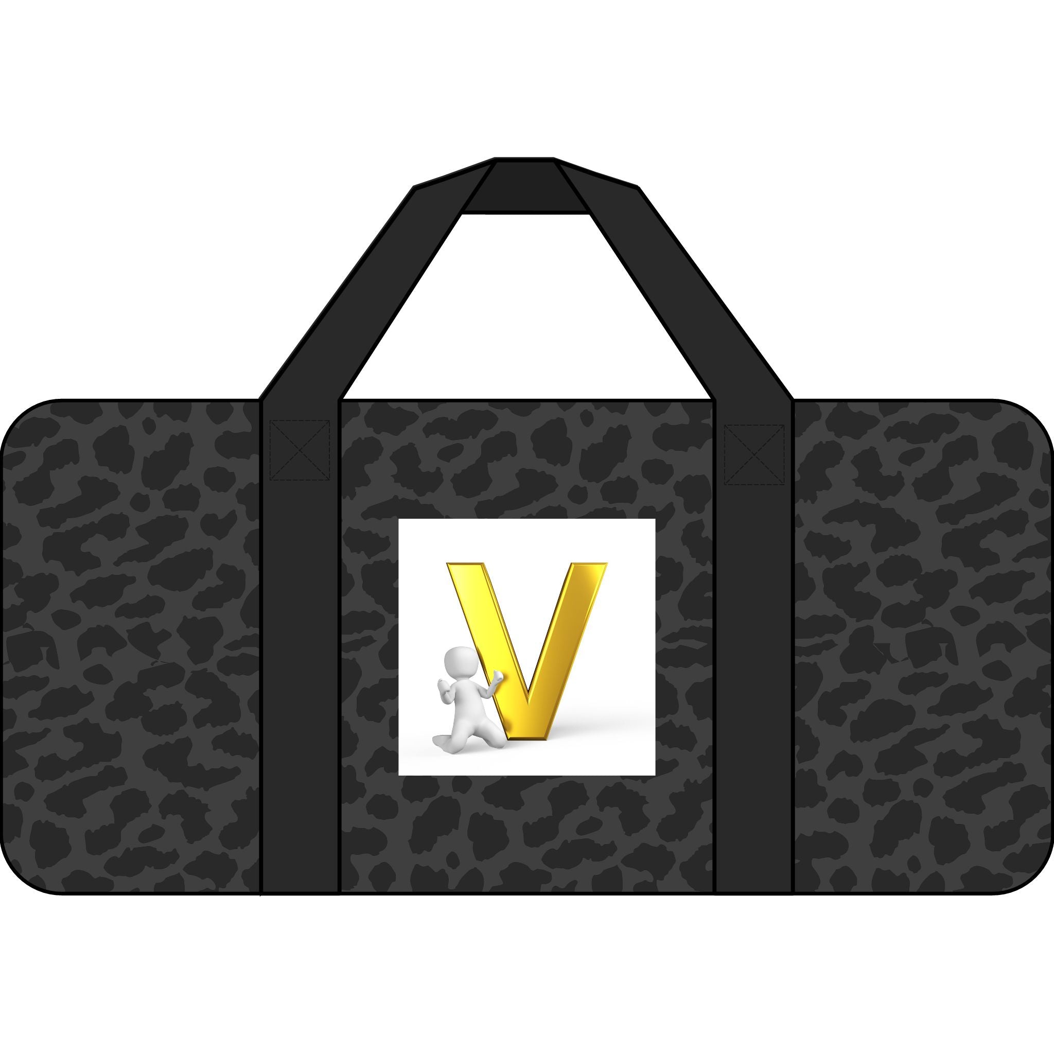 Gold Letter V Monogram Tripper Duffel Bag | Checkered or Camo Strap