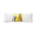 Gold Letter M with Figure body pillow | Monogram M Body Pillow