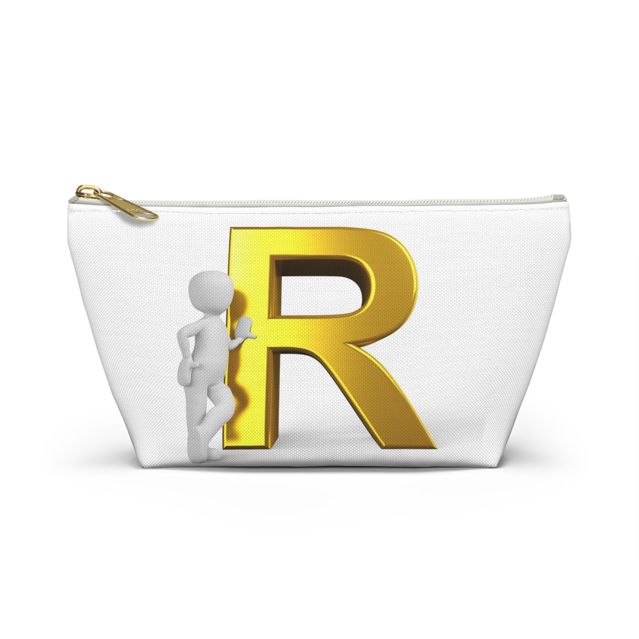 Gold Letter R Initial Accessory Pouch