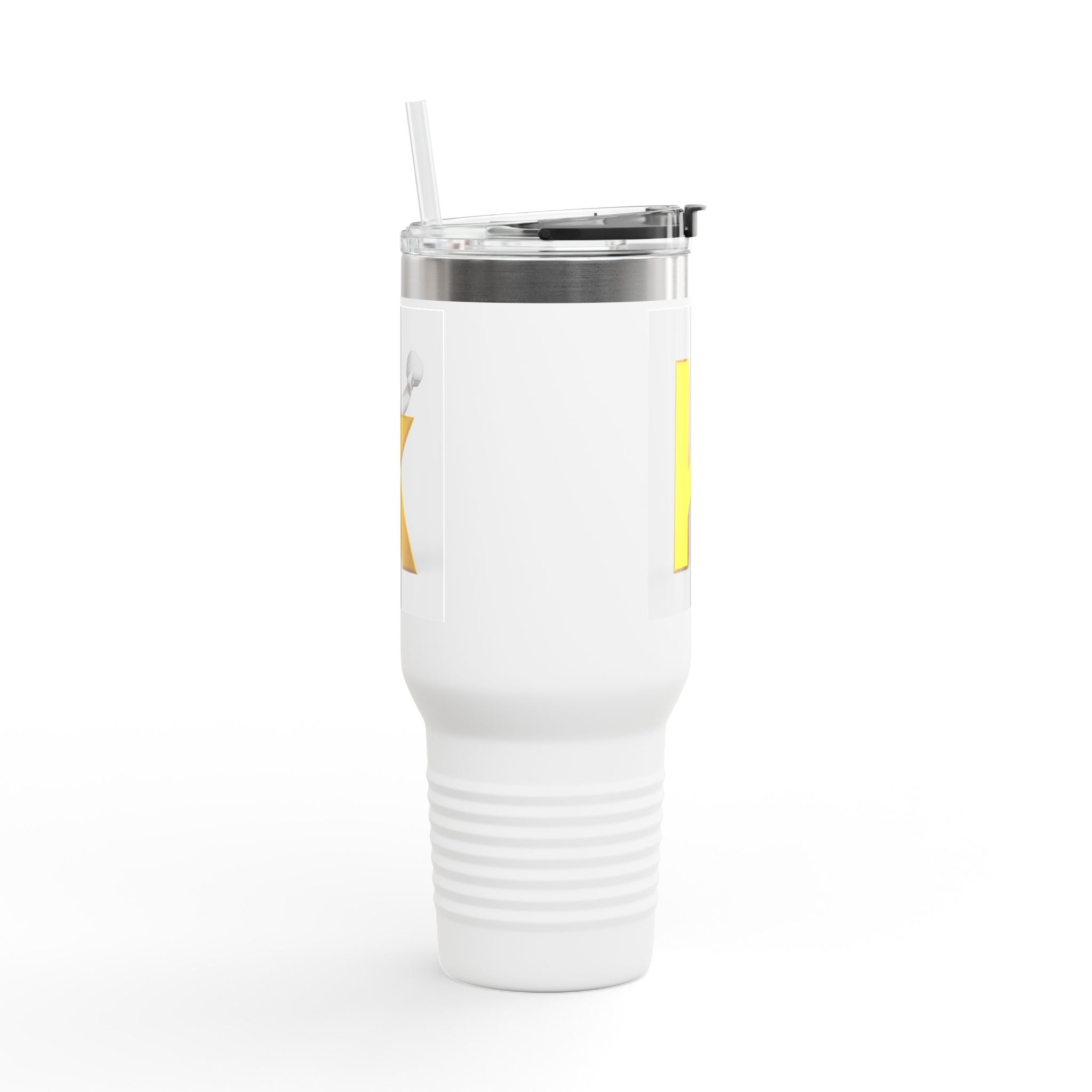 Mug de voyage initial K 3D jaune | Gobelet isotherme de 40 oz