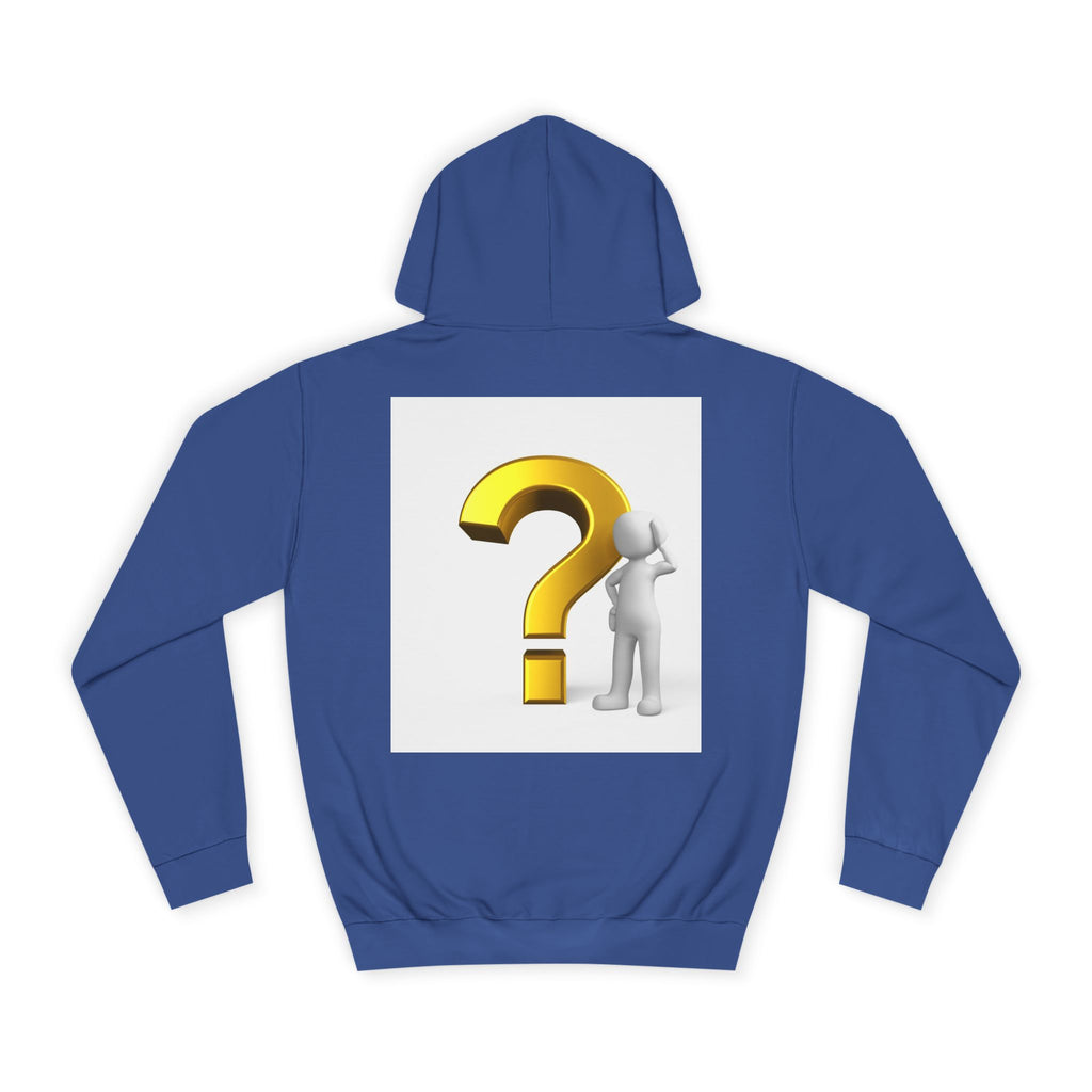 Gold Question Mark with Thinking Figure Hoodie | Mystery Design, Minimalist
