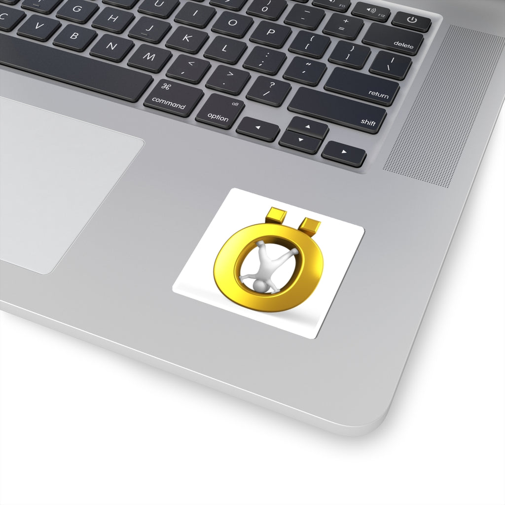 Gold Ö Letter with Figure sticker | Kiss-Cut Stickers